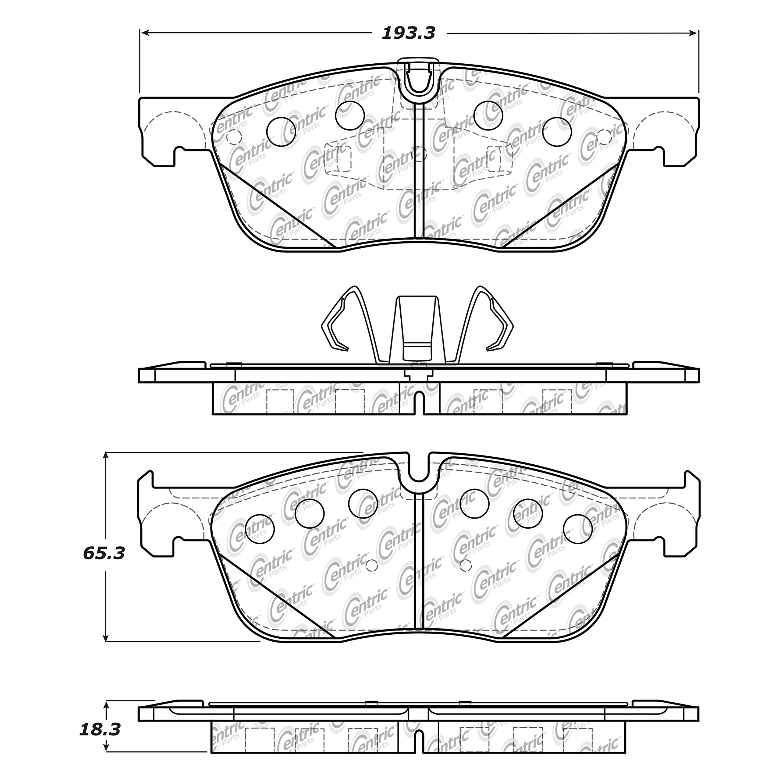 Centric Posi Quiet 105.18380 Premium Ceramic Front Disc Brake Pad Set for Select Jaguar and Land Rover Model Years