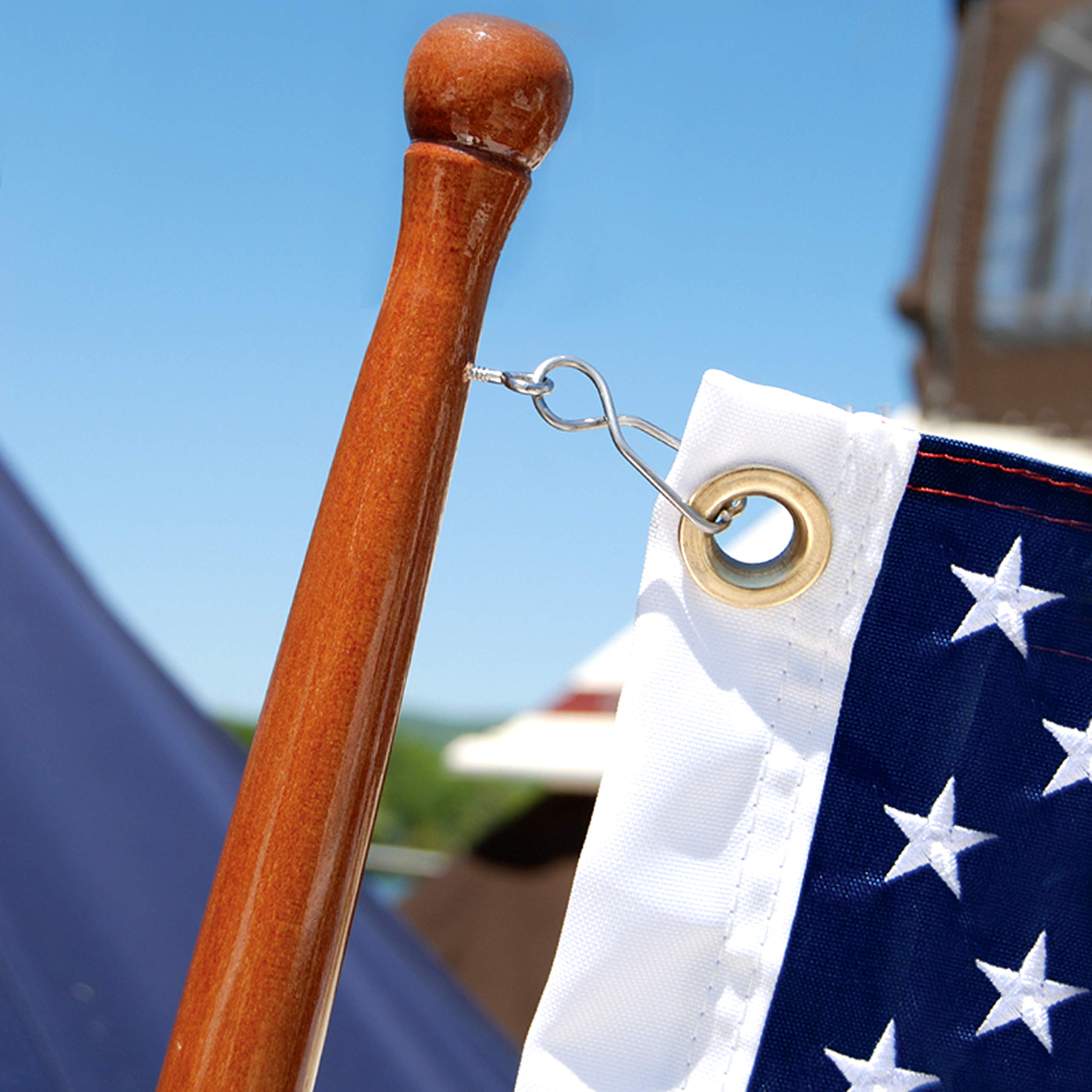 Taylor Made Wooden Sturdy Teak Flag Pole - 1-1/4" x 48" — Grade A Kiln-Dried Teakwood - Weather and Warp Resistant - Rot-Resistant - Made in the USA - Hardware Not Included – 2020109109