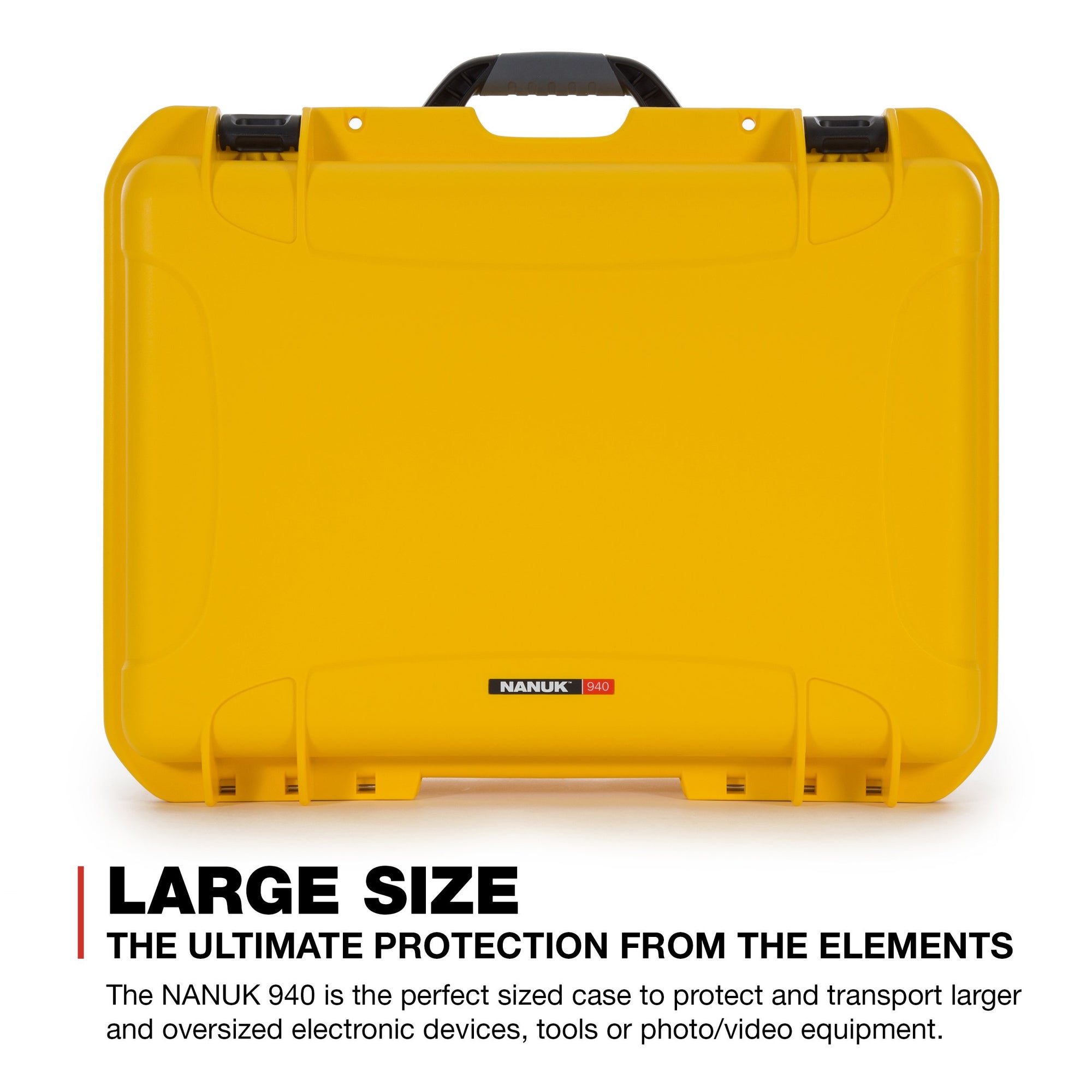 Waterproof Nanuk 940 Hard Case with Lid Organizer and Padded Divider - Yellow