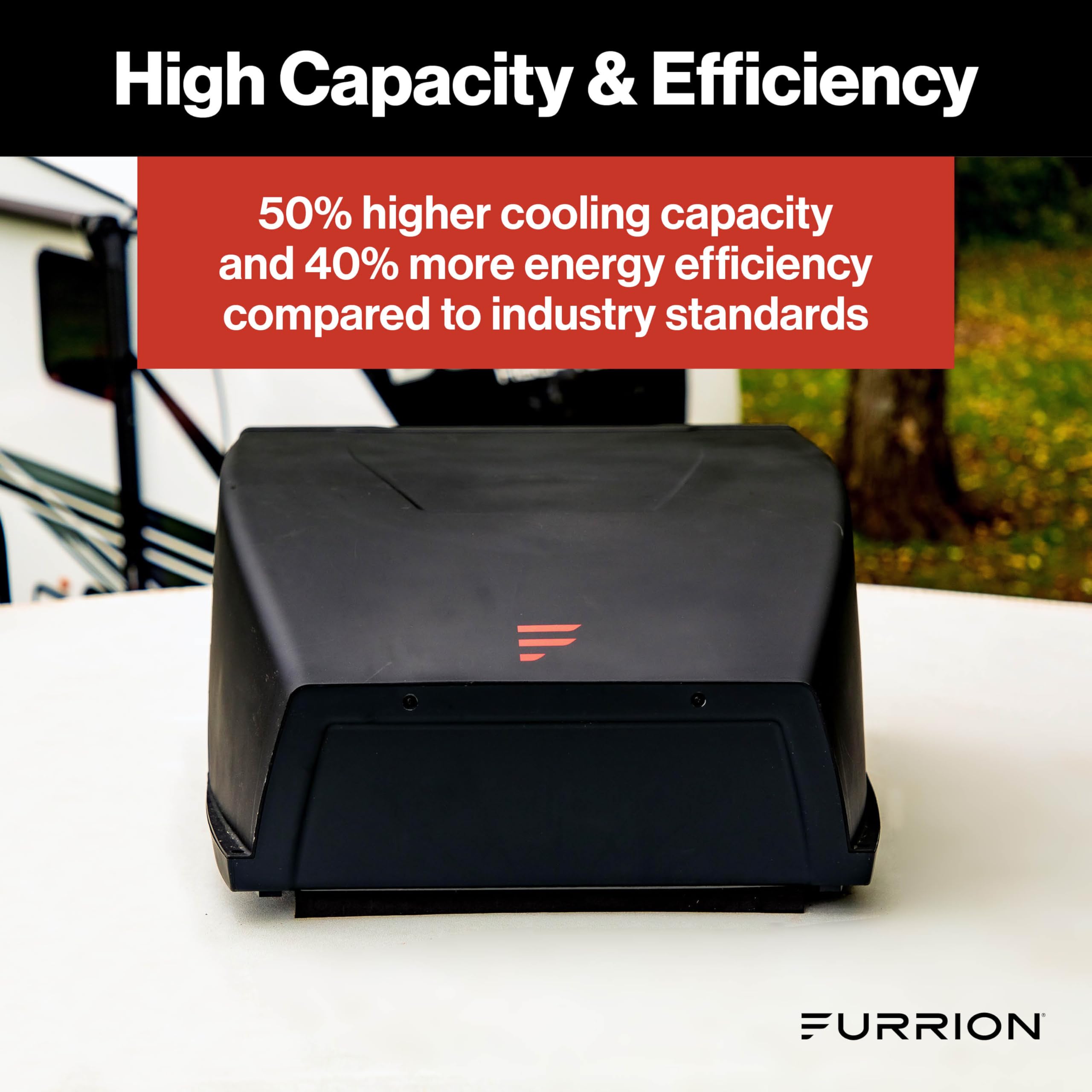 Furrion HE Chill RV Roof Air Conditioner (R32) - 13.5K BTU, Black - FACR13HESA2-BL-AM