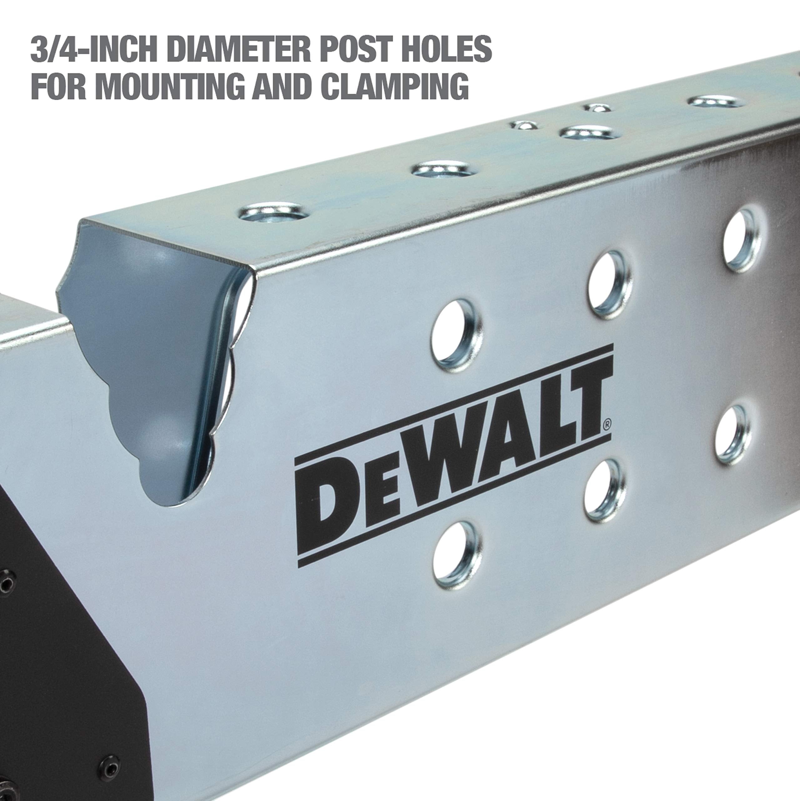 DEWALT Portable Adjustable Height Steel Welding Sawhorse, Double-Locking Legs, Pipe Saddles, 1,100 lb Weight Capacity