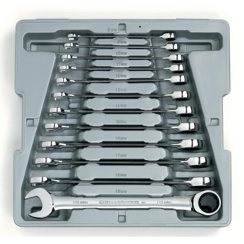 GEARWRENCH RATCHING COMB. SET METRIC 12 PC WRENCH