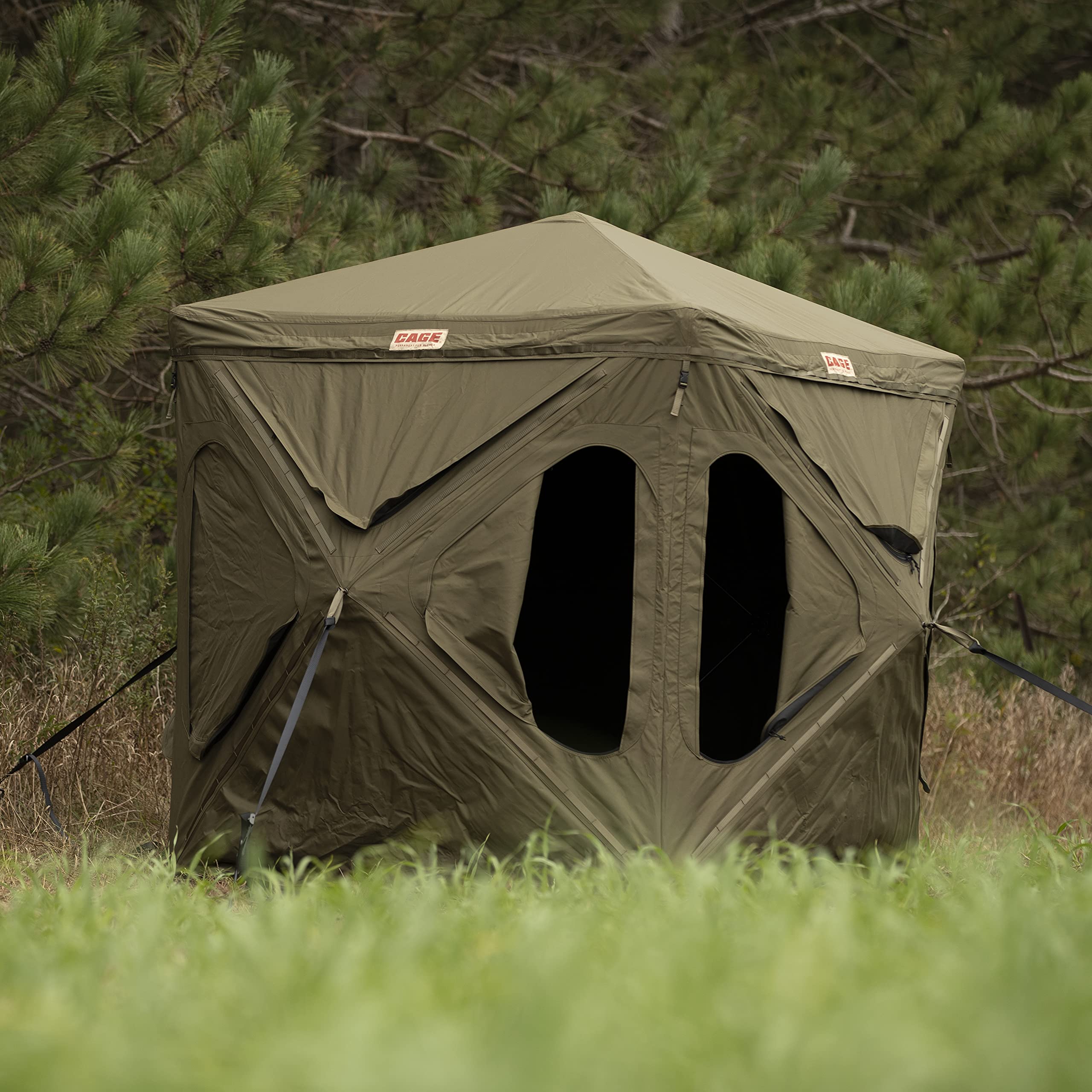 Permanent CAGE™ Hub Blinds, R30 Blind Permanent Hub, Hunting Blind, Durable, Rigid Framework, Pop-Up Hub System, Withstand™ All-Weather Fabric, 3-Person, 76" x 66" x 66", CBR30T
