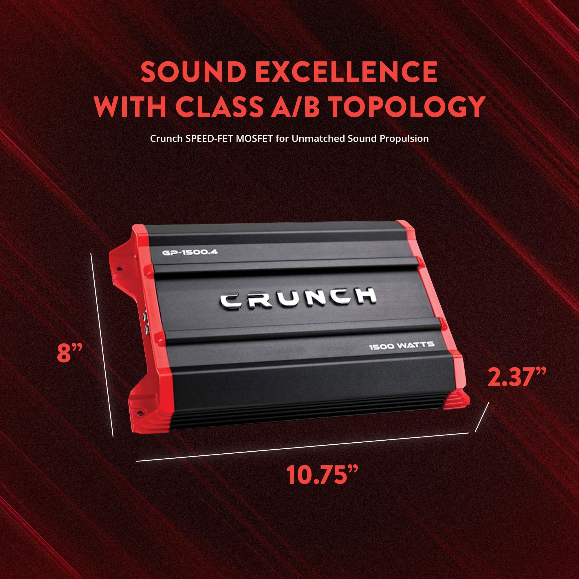 Ground Pounder GP-1500.4 Crunch 1500 Watt 4 Channel Amplifier