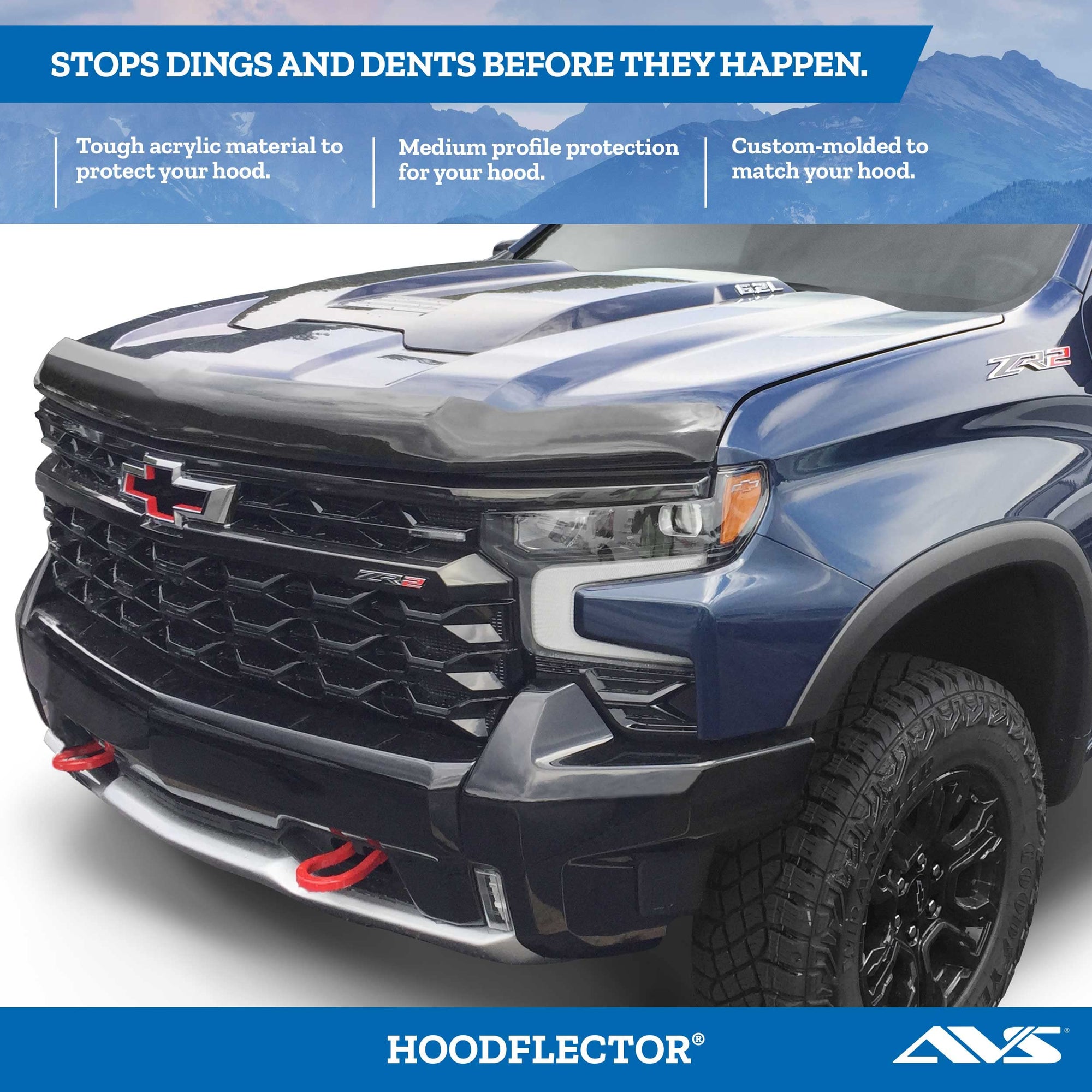 Hoodflector Bug Shield / Hood Protector Auto Ventshade [AVS] | Fits 2002 - 2005 Ford Explorer, 1 pc. | Dark Smoke - 21431