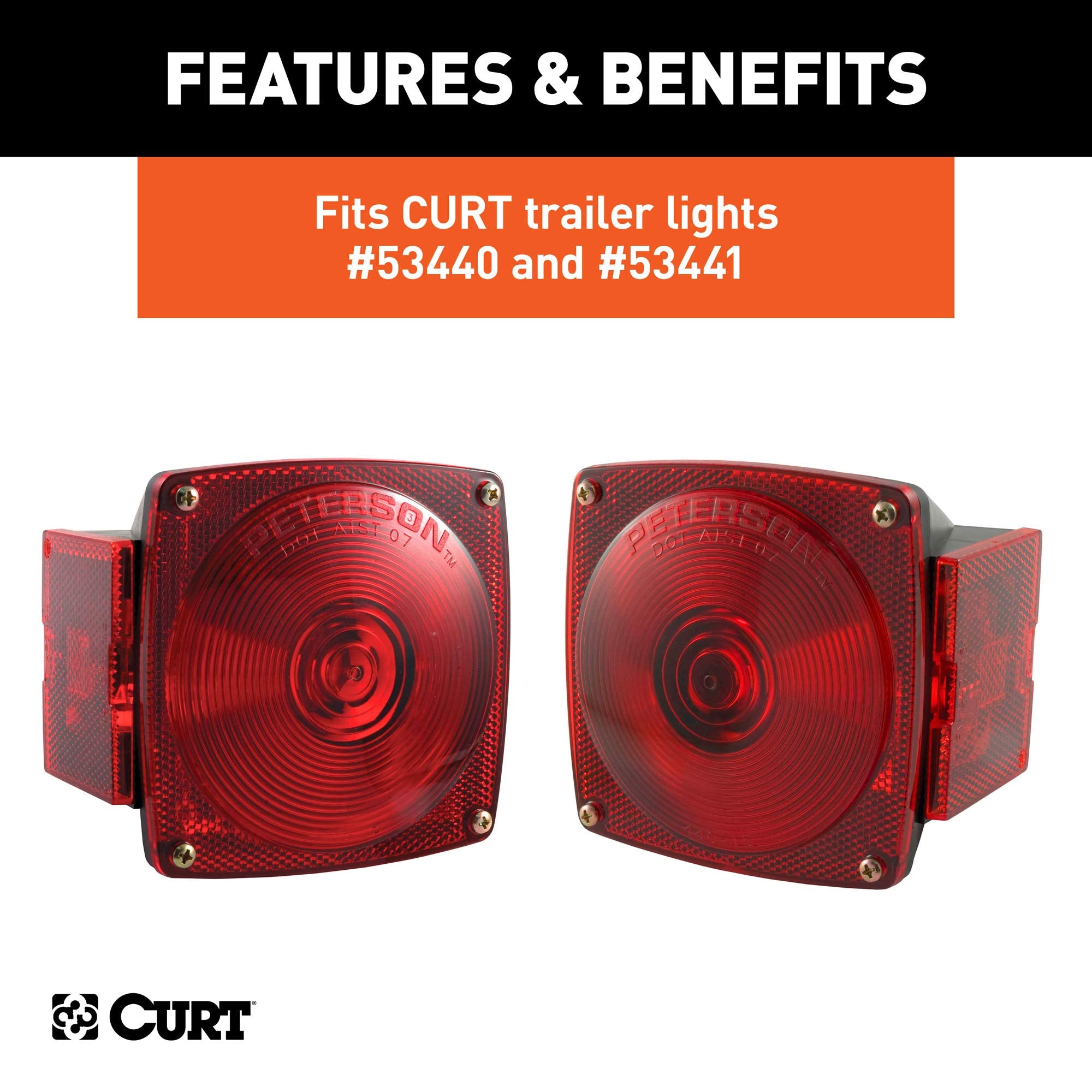 CURT Replacement 53515 Red Side Trailer Light Lens