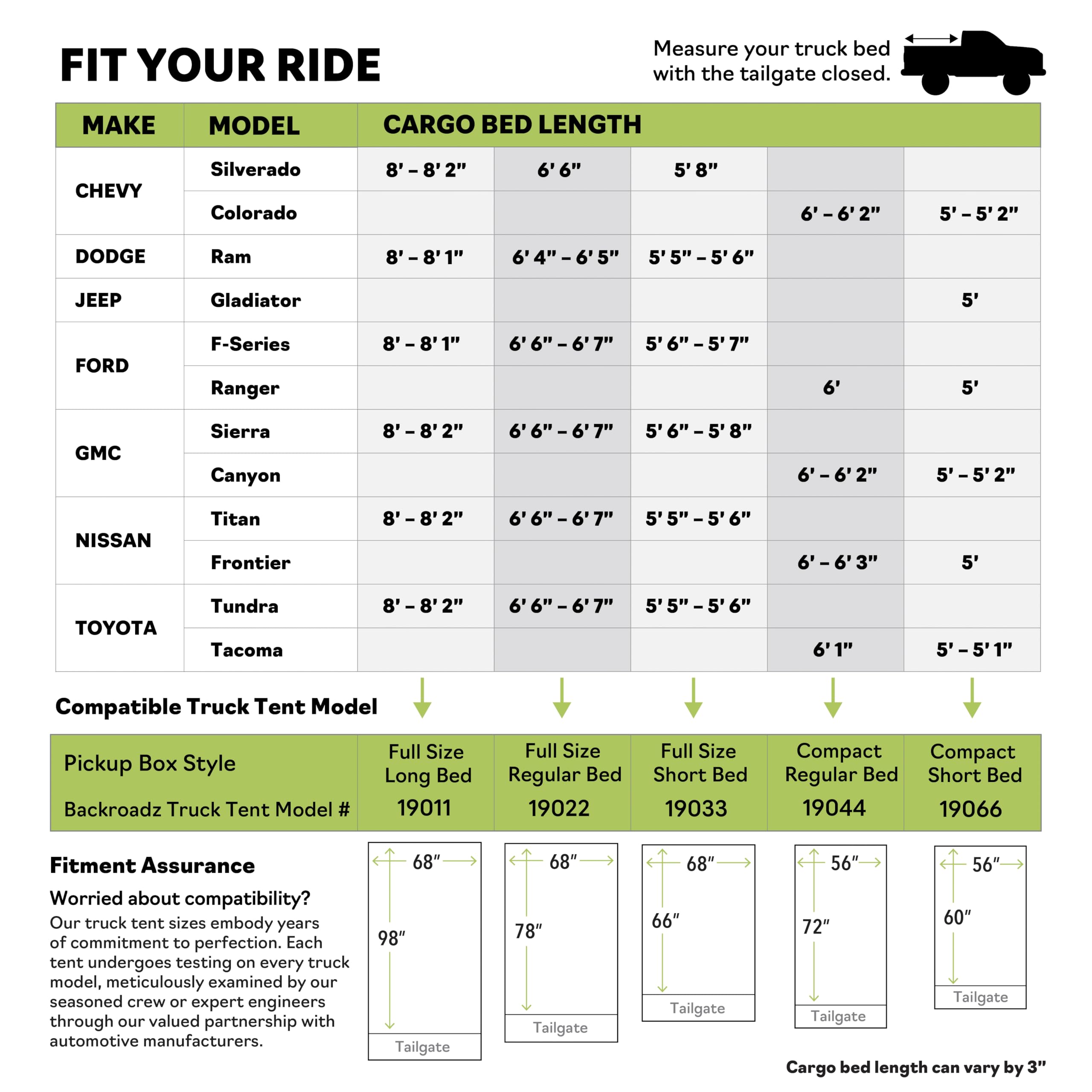Backroadz Napier Truck Tent | Pickup Truck Bed Camping Tent | Rainfly for Water Protection | Sturdy and Spacious 2-Person Tent | Easy 10-Minute Setup