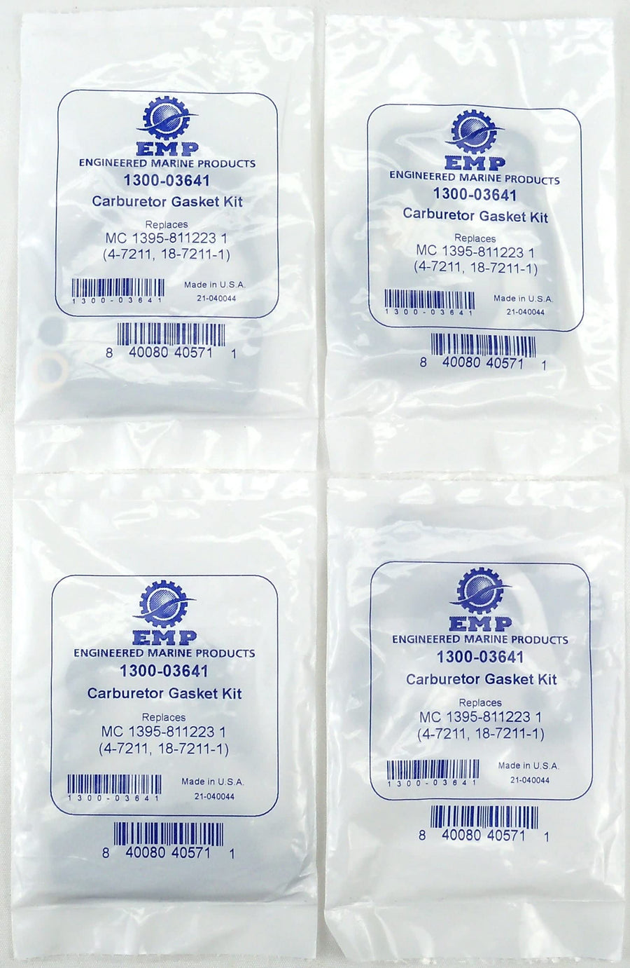 Carburetor Gasket Kit Engineered Marine Products for Mercury 100 115 125 Hp 4 Cylinder with WME Stamped Carburetors (4 Pack), Replaces 1395-811223-1 18-7211