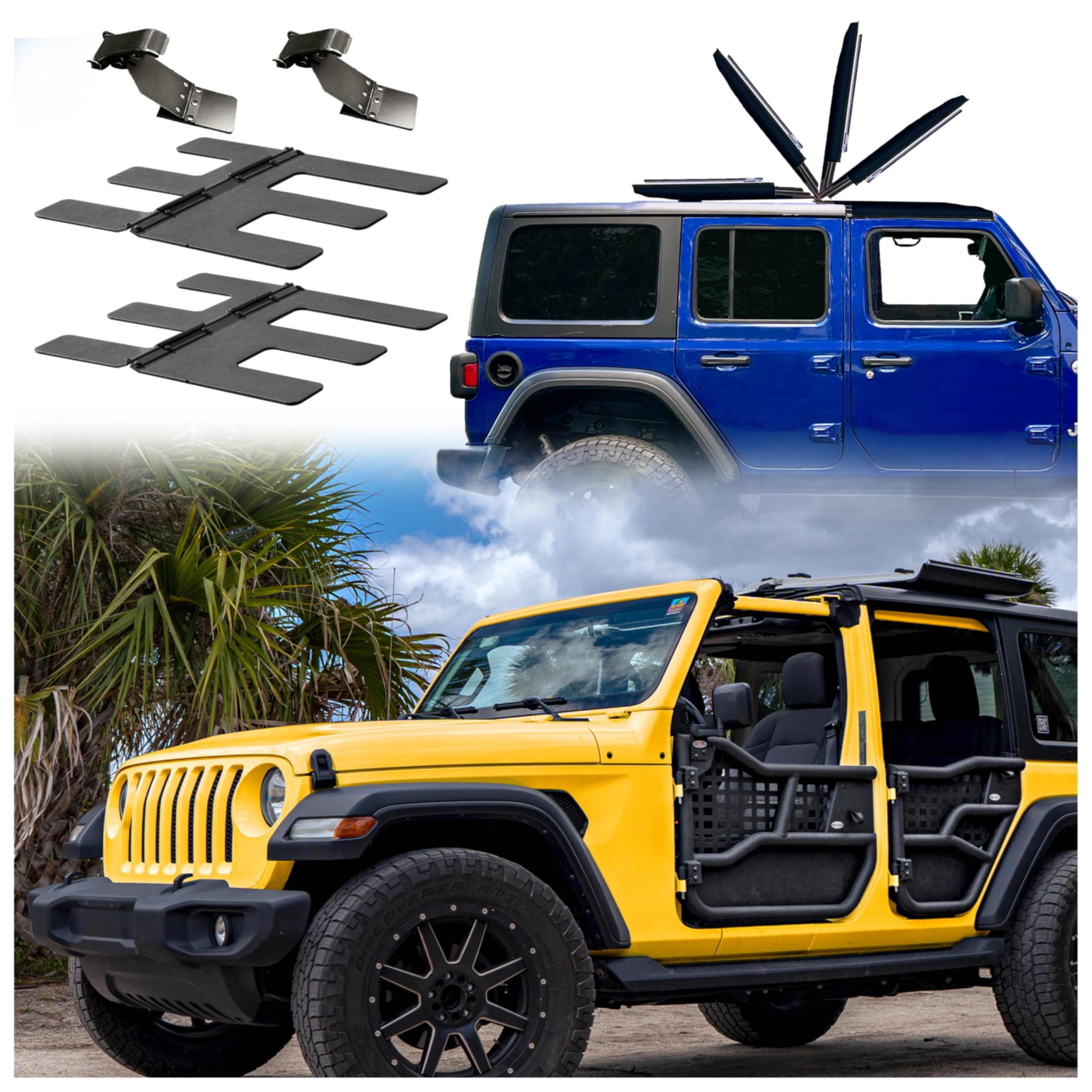 EZ Flip-Top for Freedom Panels JLU Jeep Wrangler One Person Flip Back System—Flip Back Your Jeep Wrangler Hardtop Freedom Panels Every Day in Seconds! Patented and Patent Pending
