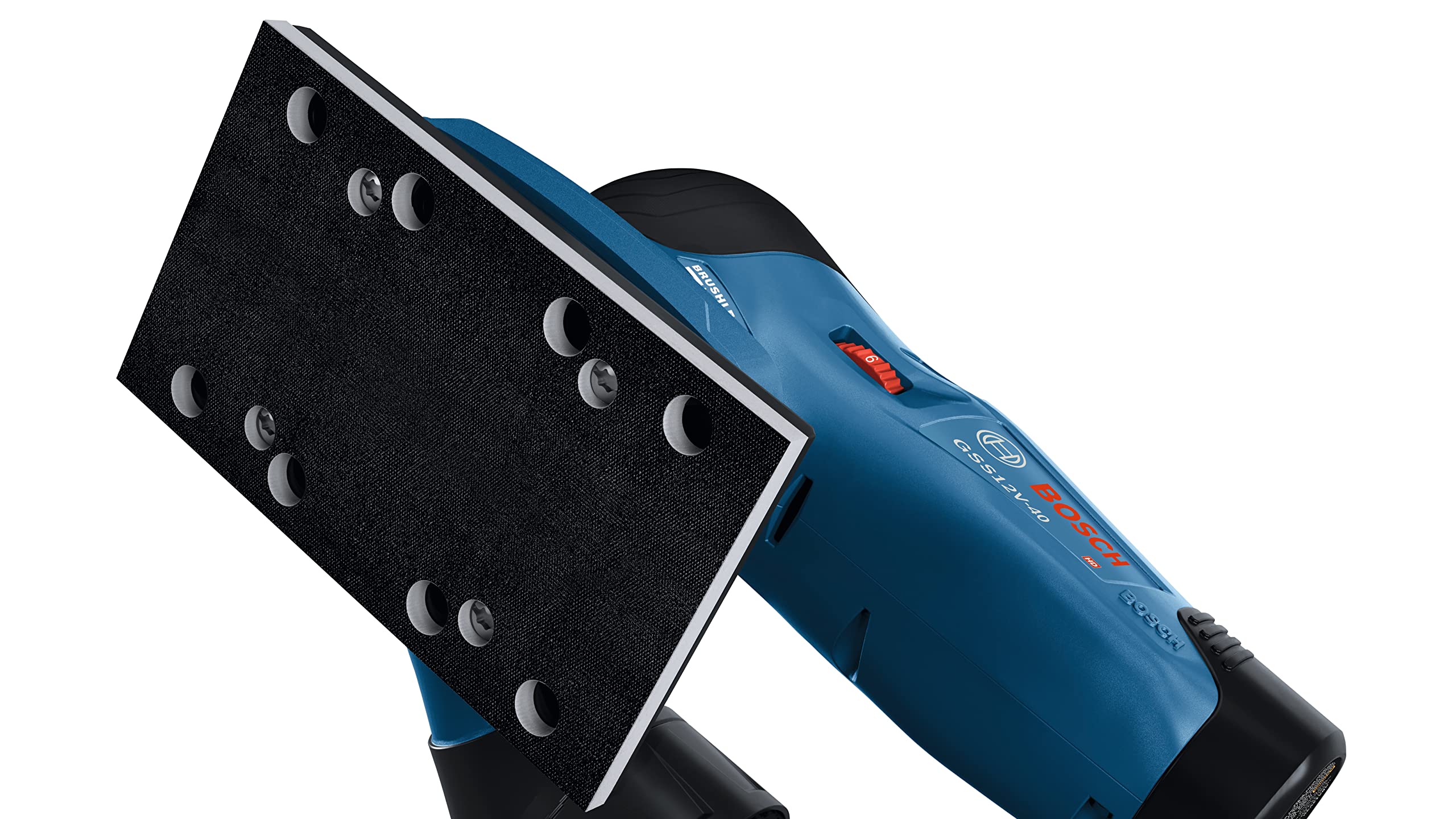 12V Max BOSCH GSS12V-40N Brushless Orbital Finishing Sander With Dust Bag, 1/4 and 1/3 Sheet (Bare Tool)