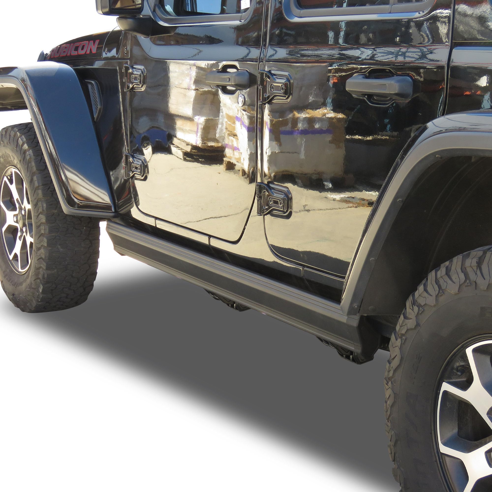 Black Horse Elite Power Board Retractable Black Compatible with 2012-2018 Jeep Wrangler 4Dr -PWBR5065