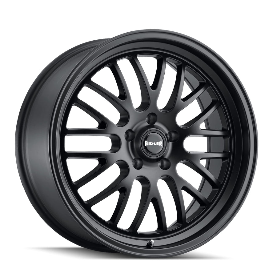 Custom Ridler Wheels 607 Matte Black Wheel with Alloy Steel (18 x 8. inches /5 x 83 mm, 0 mm Offset)