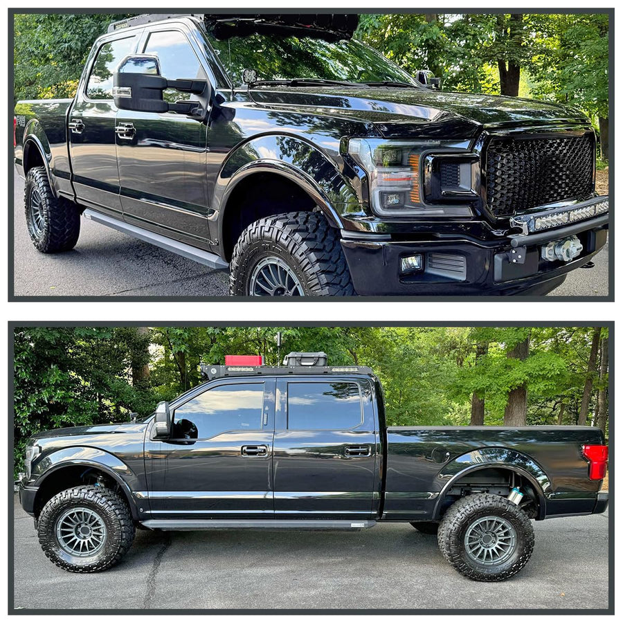 Spec-D Tuning Sequential Heated Power LED Chrome Tow Mirrors 8Pin & 22Pin Compatible with 2015-2017 Ford F150