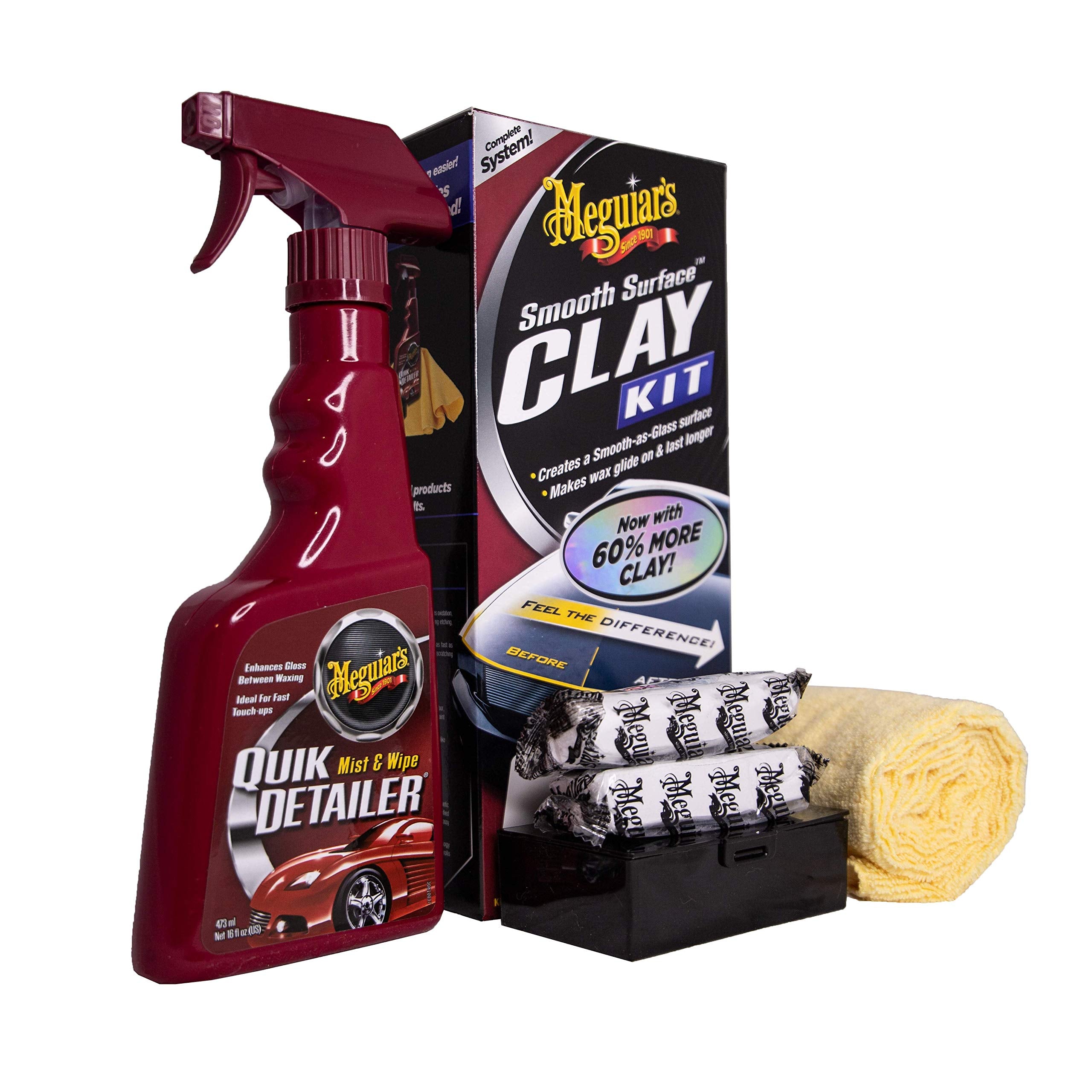 Smooth Surface Clay Kit Meguiar's - Safe and Easy Car Claying for Smooth as Glass Finish - G1016