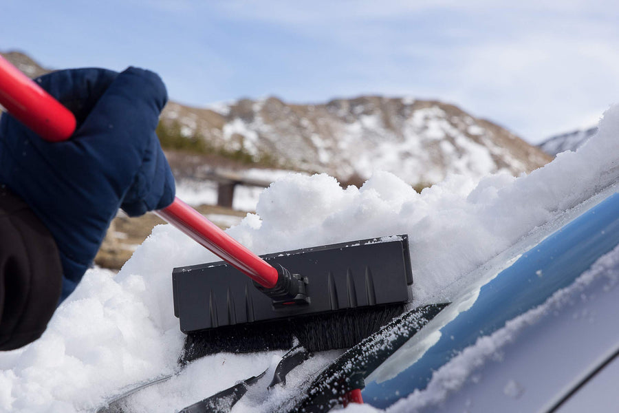 5412PBT SubZero 54" Pivoting Extendable Snowbroom with 8.5" Pivoting Dual Head with Squeegee and Integrated Ice Scraper (Colors may vary)
