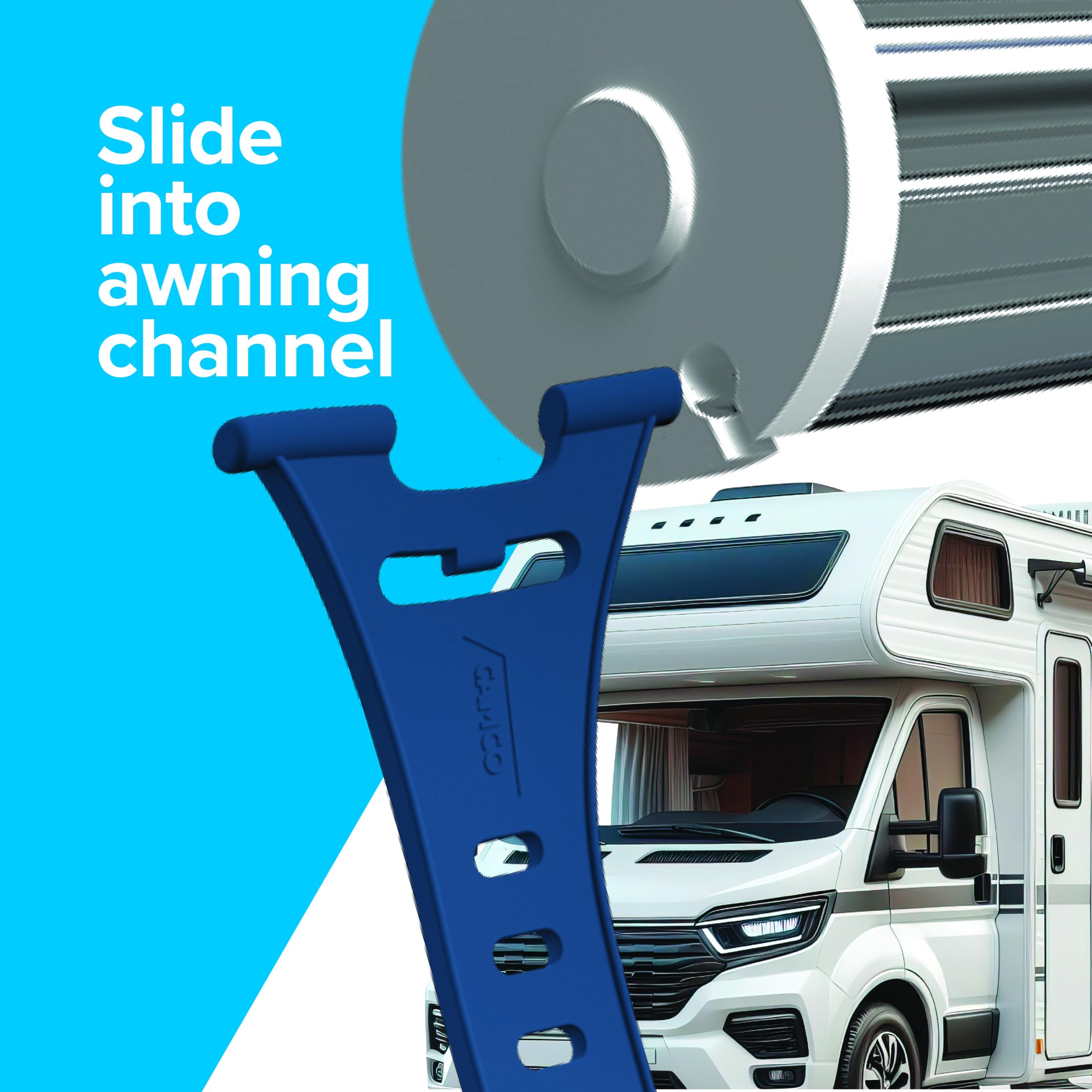 Camco RV Quick-Set Awning Party Light Hangers — 7-Pack — Securely Hangs Lights for RV Canopy — Camping Essentials for Easy Outdoor Lighting (42700)