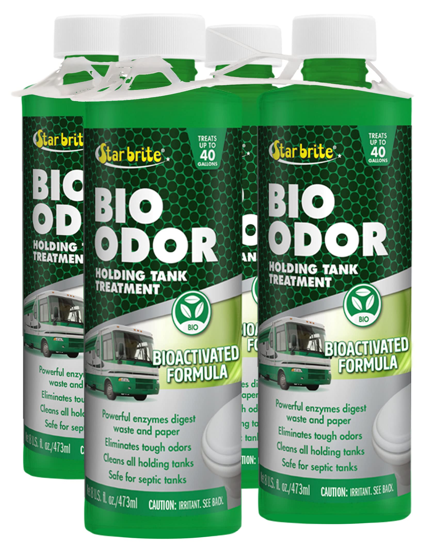 Bio Odor STAR BRITE Enzyme Holding Tank Treatment 8oz 4 Pack (075008)