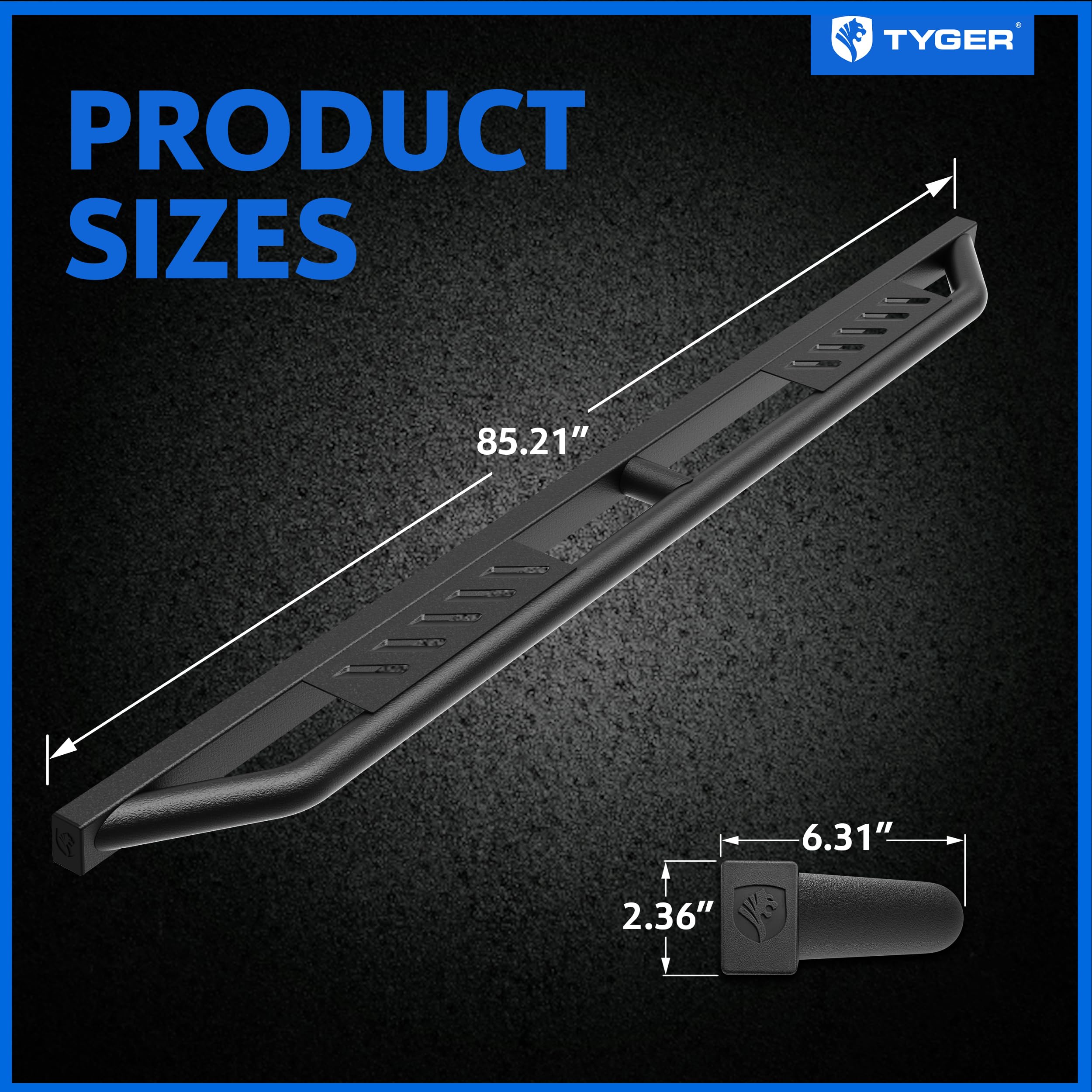Tyger Auto Trax Nerf Bars 2007-2018 Compatible with Jeep Wrangler JK 4-Door (Exclude JL) | TG-NB7J22398 | Drop Step Side Step Rail Running Board