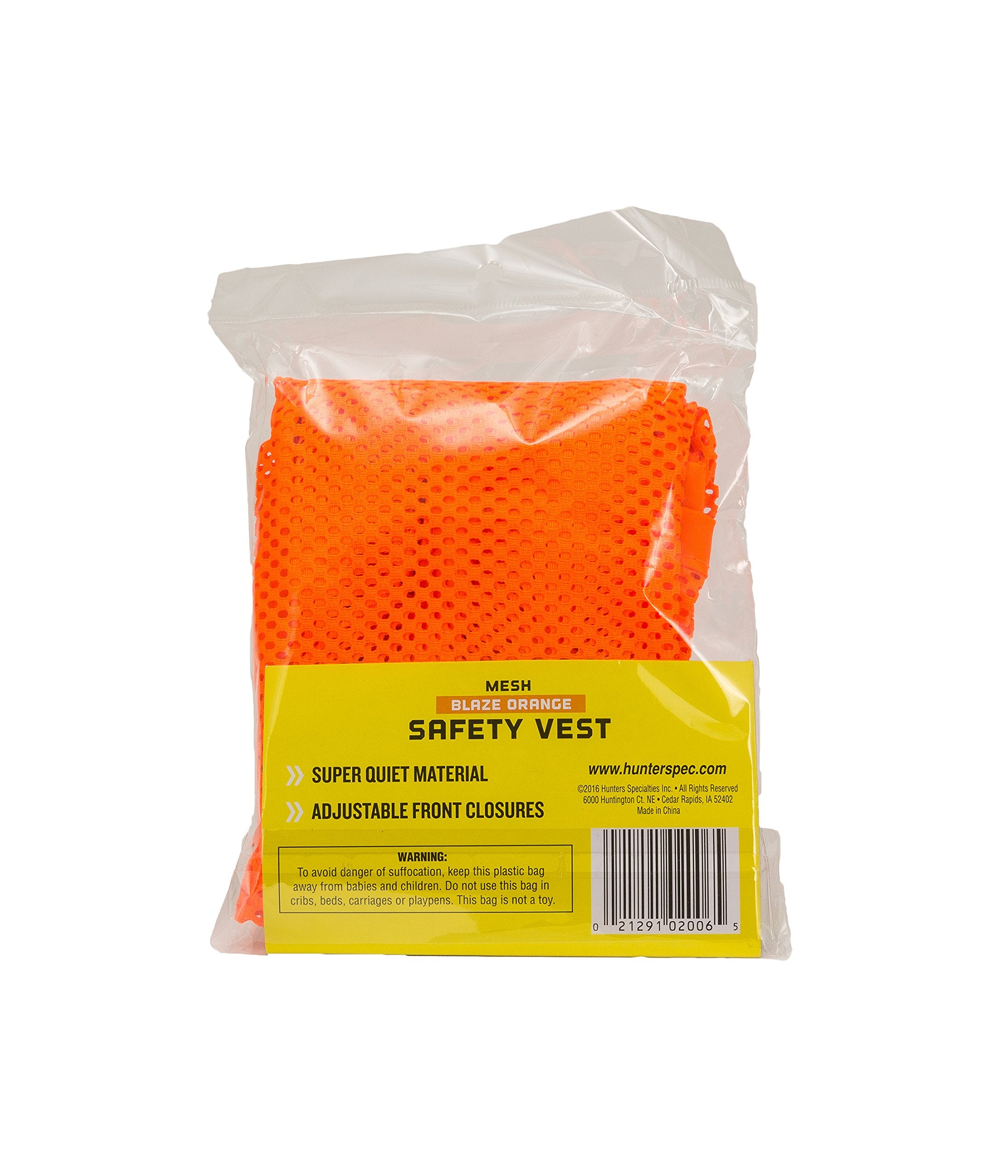 Hunters Specialties Mesh Adult Safety Vest - Blaze Orange High Visibility Breathable Vest for Hunting, One Size Fit All