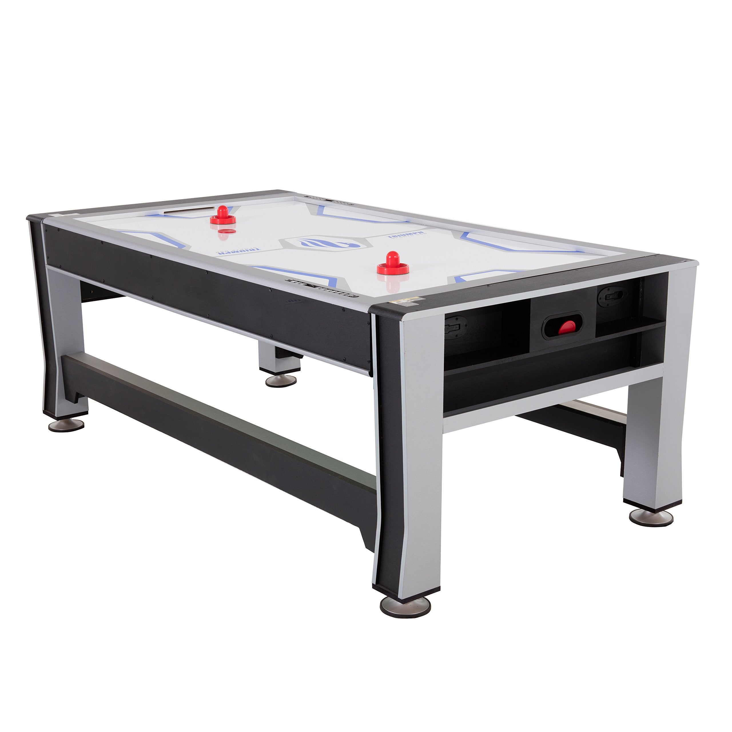 3-in-1 Triumph Rotating 7' Swivel Multigame Table - Air Hockey, Billiards/Pool, and Table Tennis - All Accessories Included