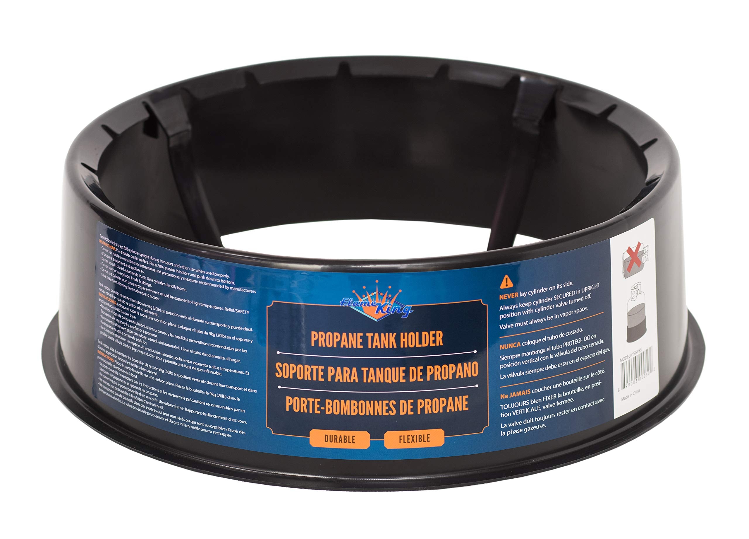 Flame King Propane Cylinder YSNPBS Base Stabilizer, Fits 20lb, 30lb, and 40lb Tanks, Black