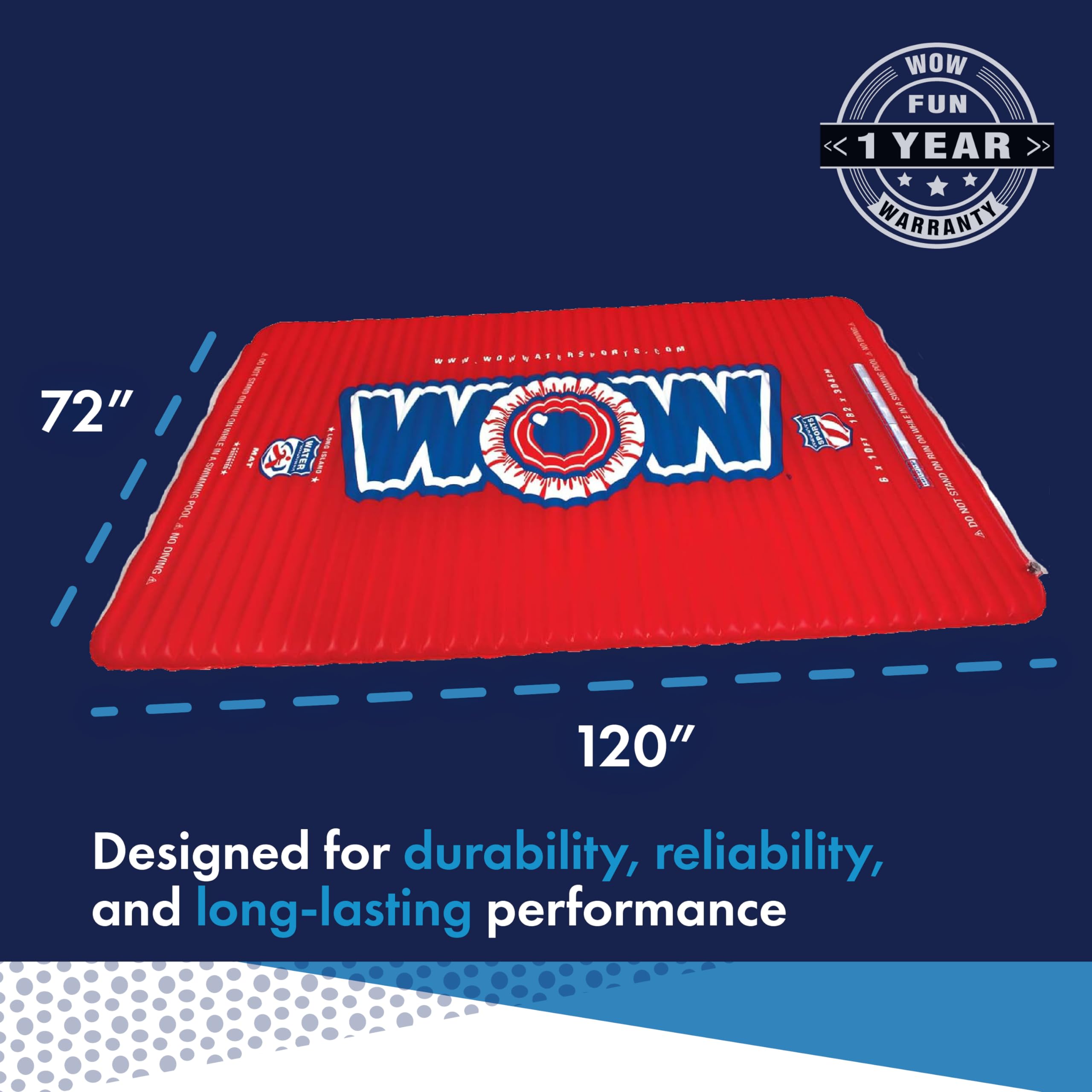 WOW Sports 12-2040 WOW Watersports Water Walkway - Red (10 x 6 Feet)