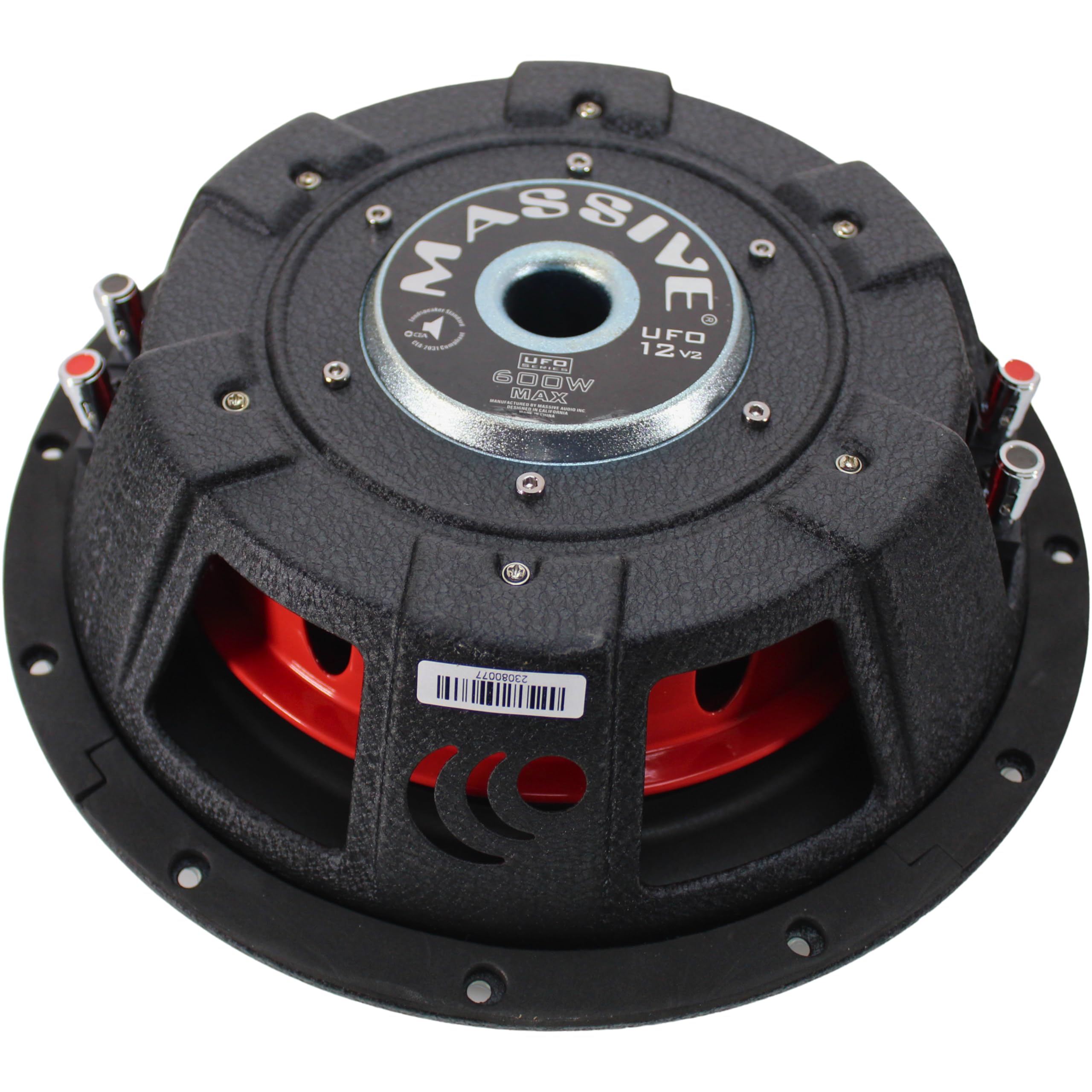 12" Massive Audio 300W RMS 4-Ohm DVC Shallow Subwoofer UFO Series / UFO12V2