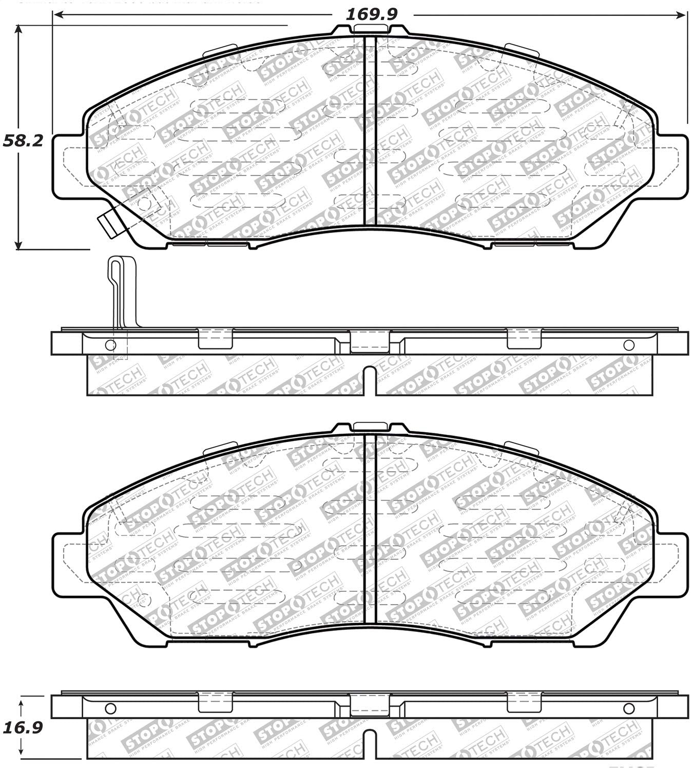 Brake Pads StopTech 305.13780 Street Select with Hardware