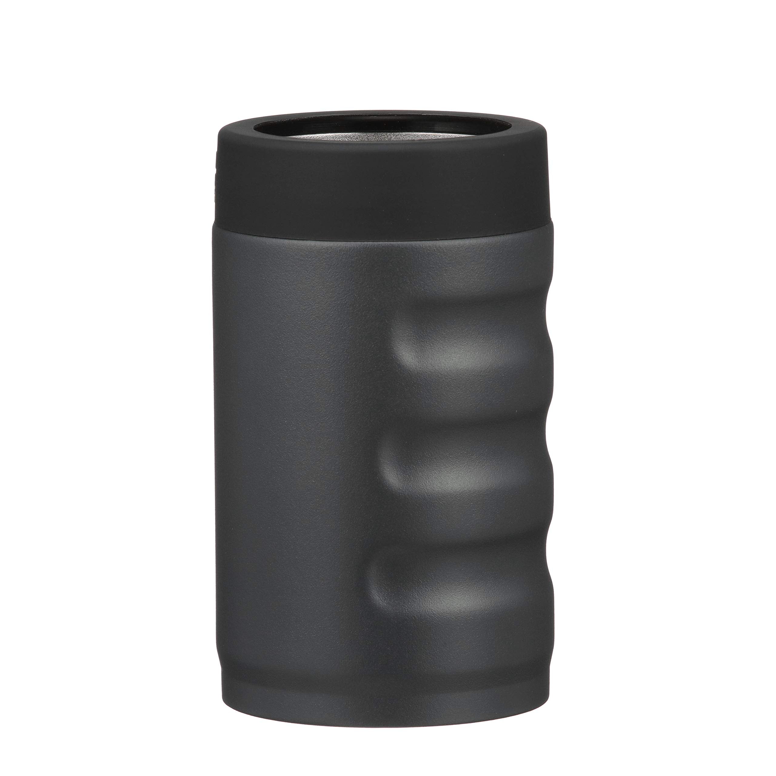 12 oz Stainless Steel Vacuum Insulated Grizzly Grip Can Cooler | For 12 oz Regular Beer and Soda Cans Reusable Durable | Charcoal