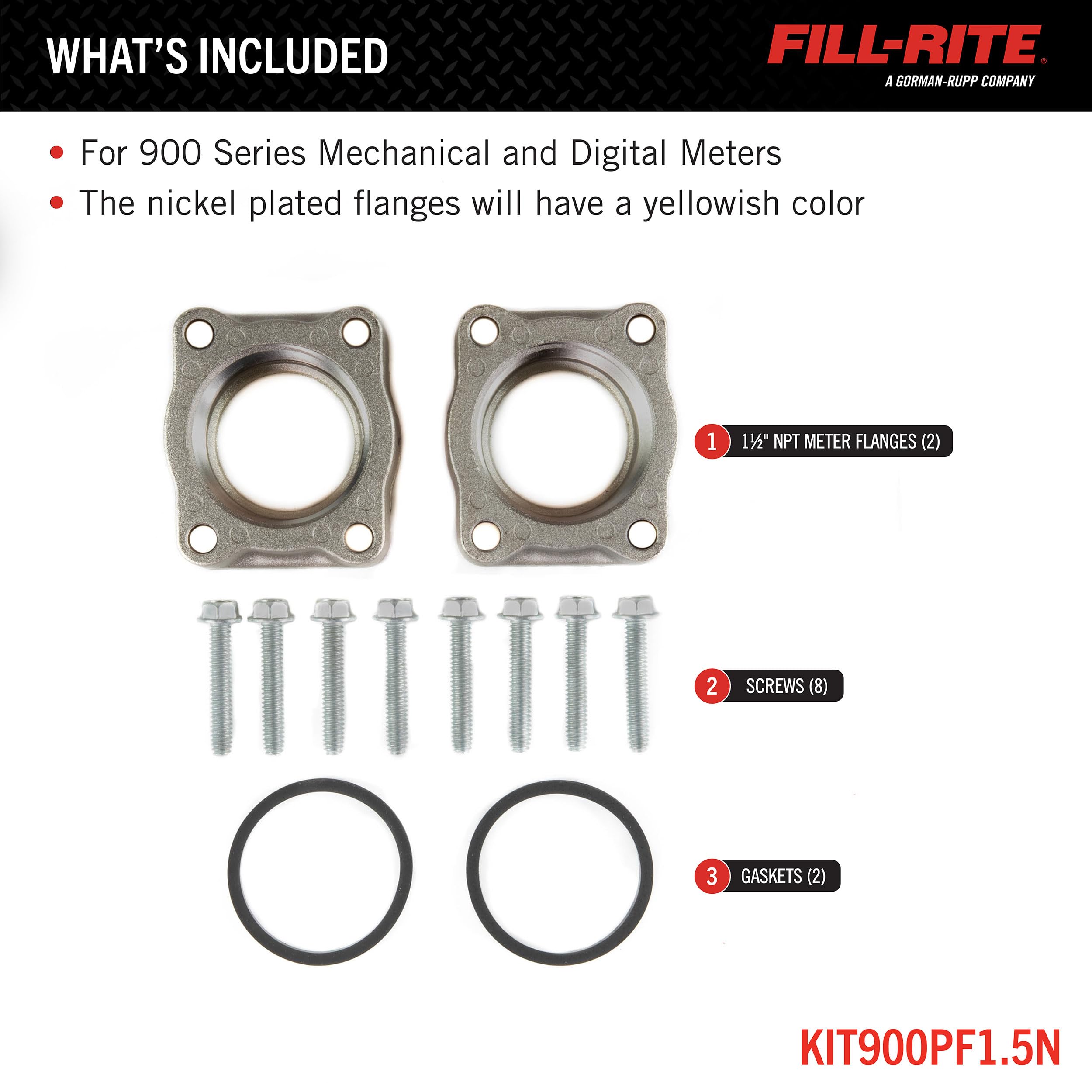 KIT900PF1.5N Fill-Rite Kit, 900 1 1/2" NPT Meter/Flange Nickel