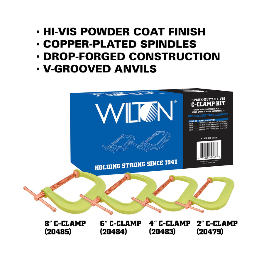 Wilton 400CS Spark-Duty Hi-Vis C-Clamp Kit (11114)