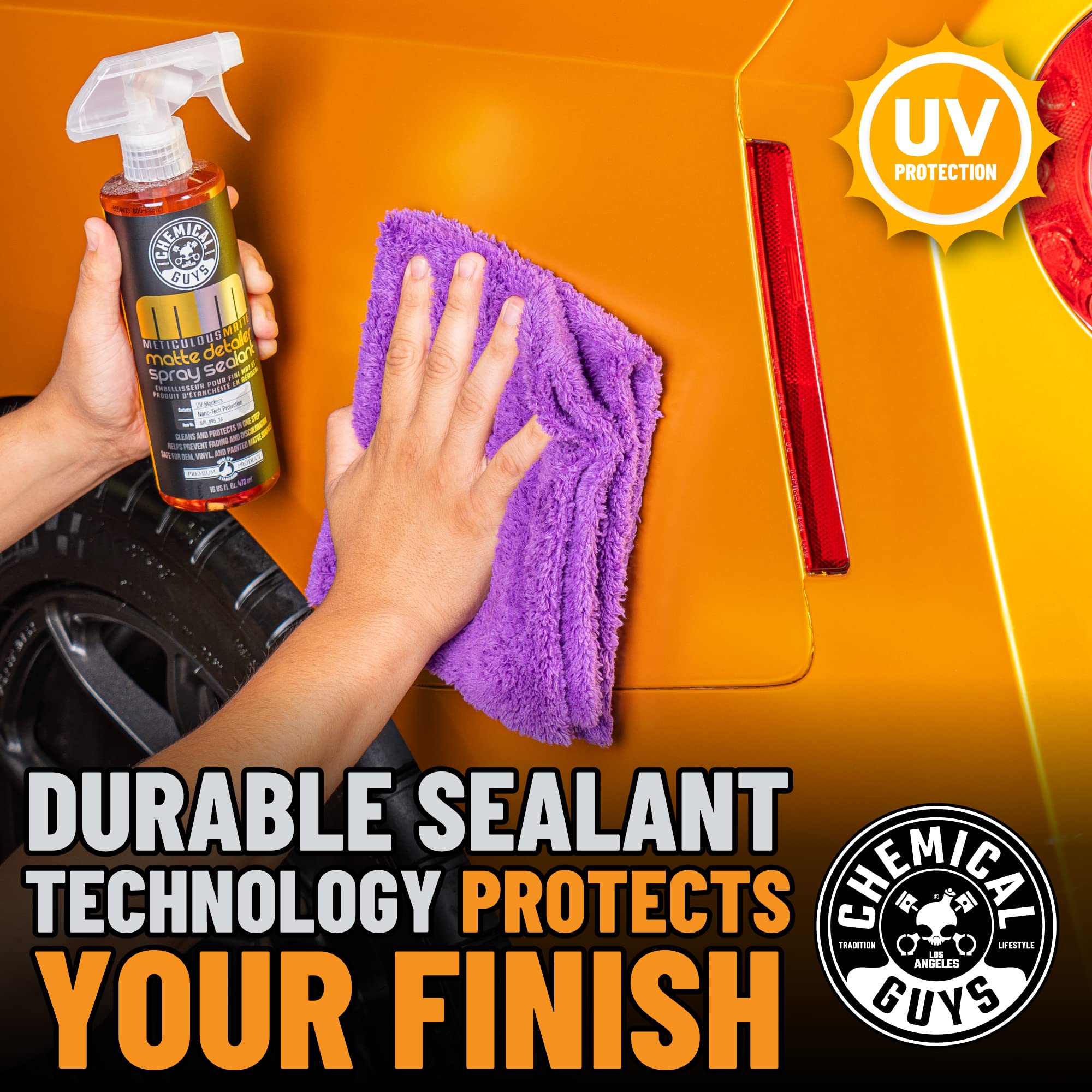 Chemical Guys Matte Finish Meticulous Detailer and Spray Sealant – Quick Detailer Spray for Satin and Matte Surfaces – Safe for Vinyl Wraps on Cars, Trucks & SUVs, 16 oz