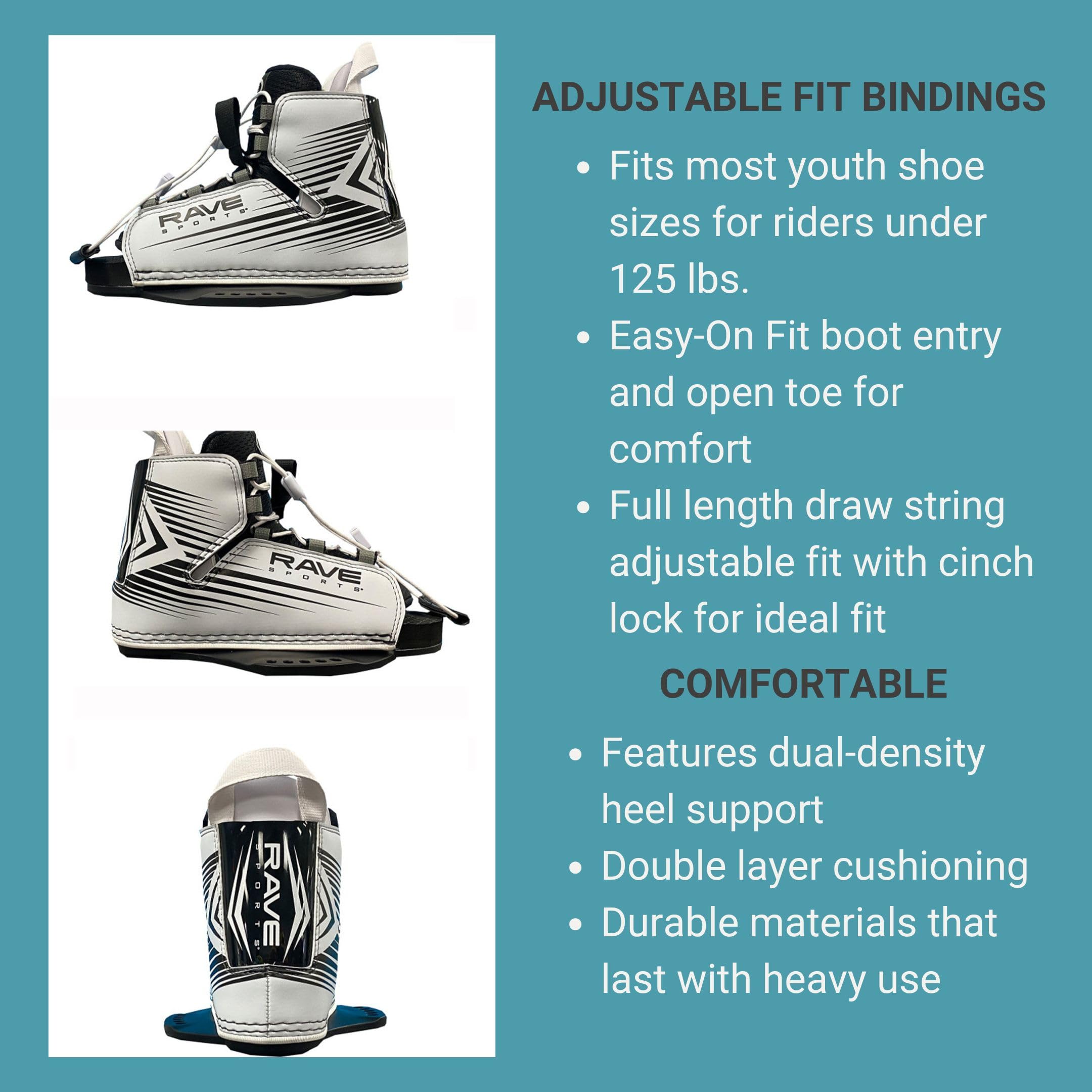 Rave Sports Charger Boots with Impact Wakeboard, Orange/Blk (PV1802677)