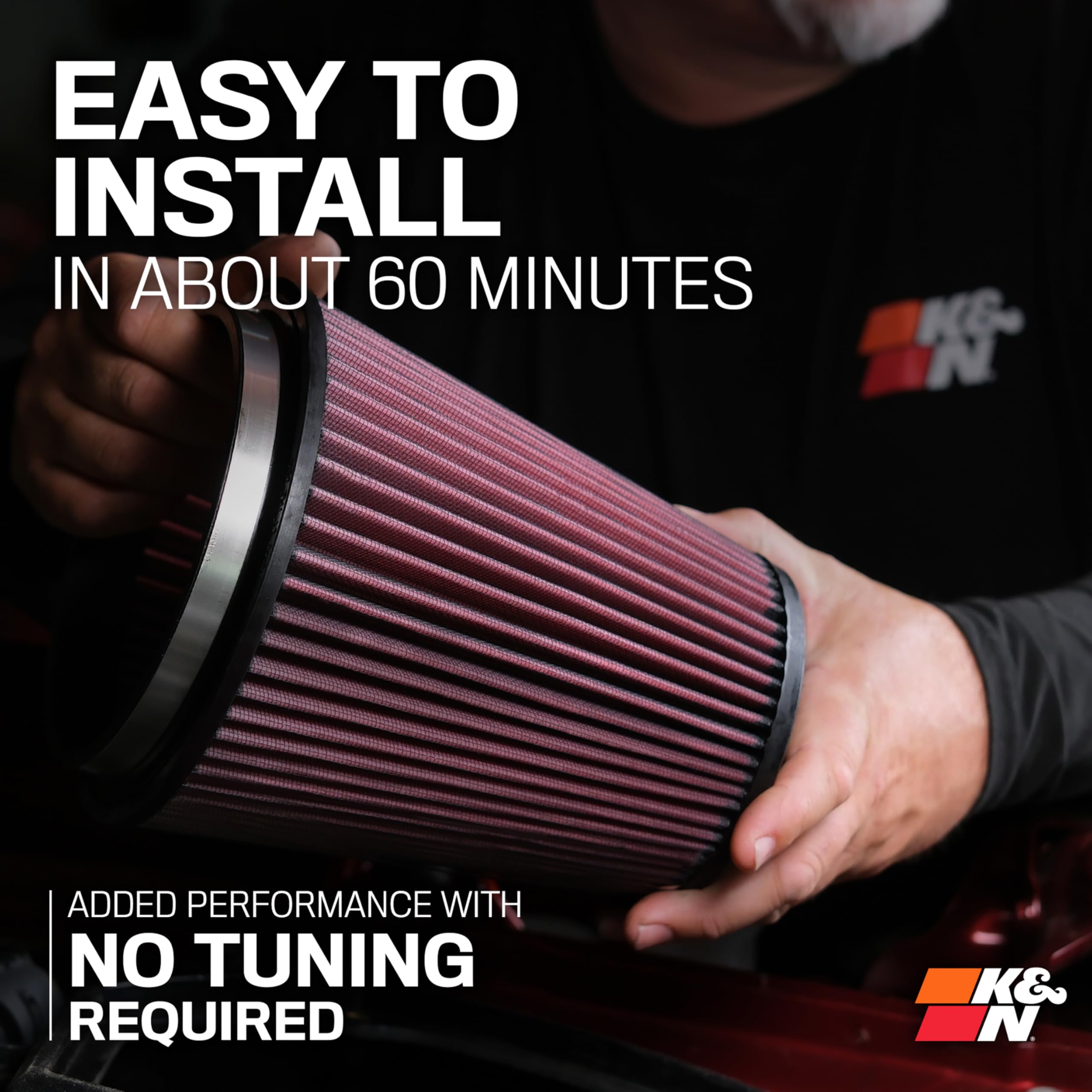 Cold Air Intake System K&N: Dry-Flow Air Filter, Increase Performance & Towing: Compatible with1997-2006 JEEP: TJ, Wrangler, 57-1514-1