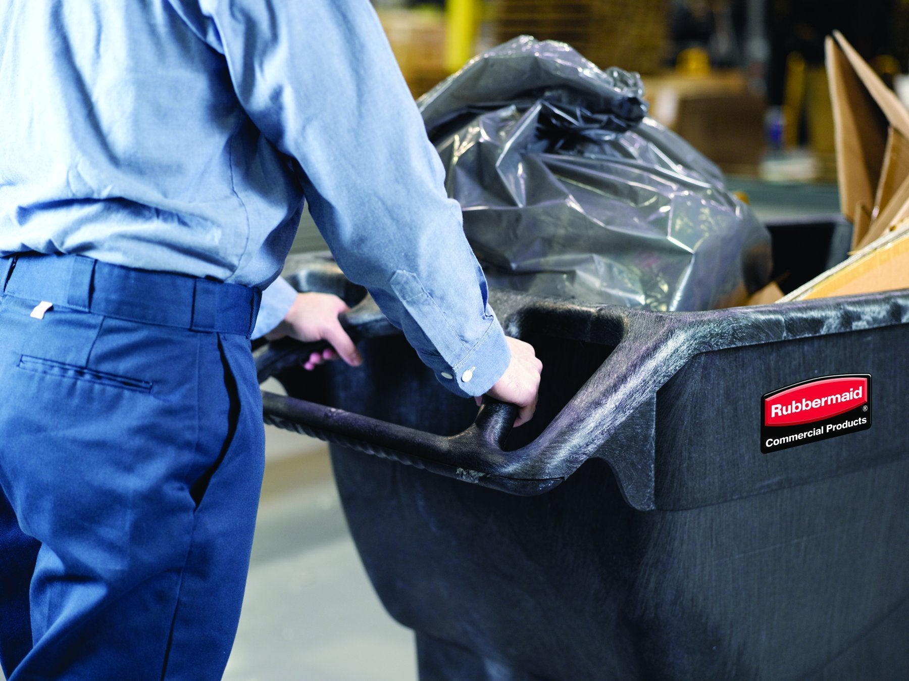 Rubbermaid Tilt Dump Truck Commercial Products, 1 Cubic Yard, 2100 lb Capacity, Black, Heavy Load Capacity with Wheels, Trash Recycling Cart for Office/Warehouse/Facility Management