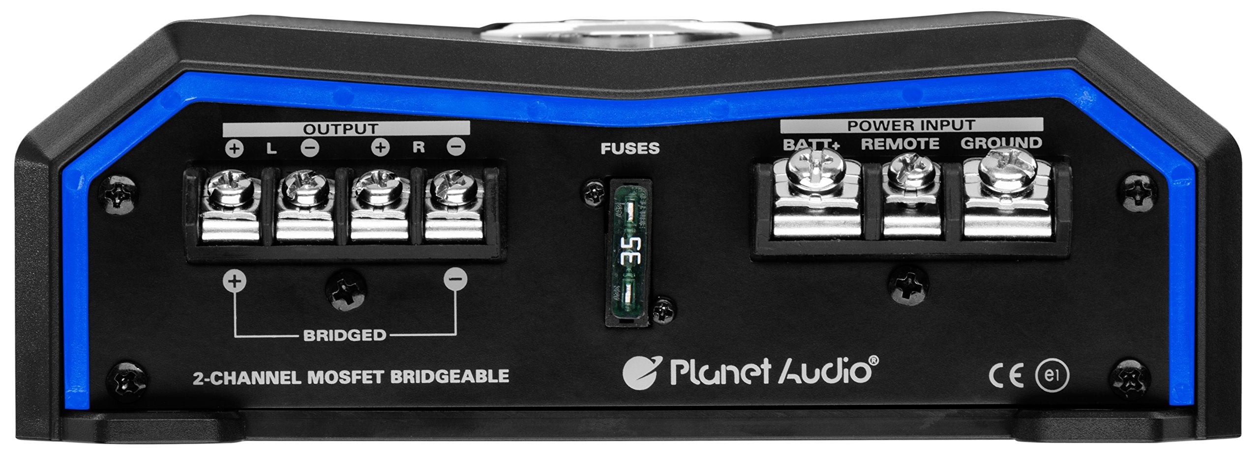 Planet Audio 2 Channel PL1200.2 Car Amplifier - 1200 Watts, Full Range, Class A/B, 2/8 Ohm Stable, Mosfet Power Supply, Bridgeable