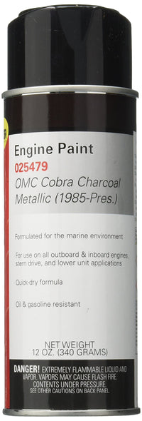 Omc Marine Paint, Charcoal Metallic Moeller 025479