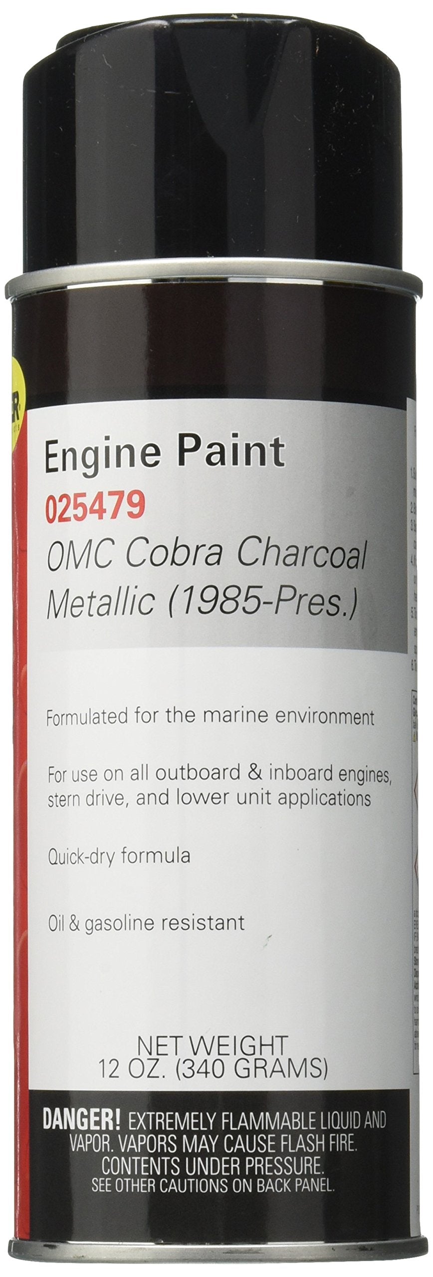 Omc Marine Paint, Charcoal Metallic Moeller 025479