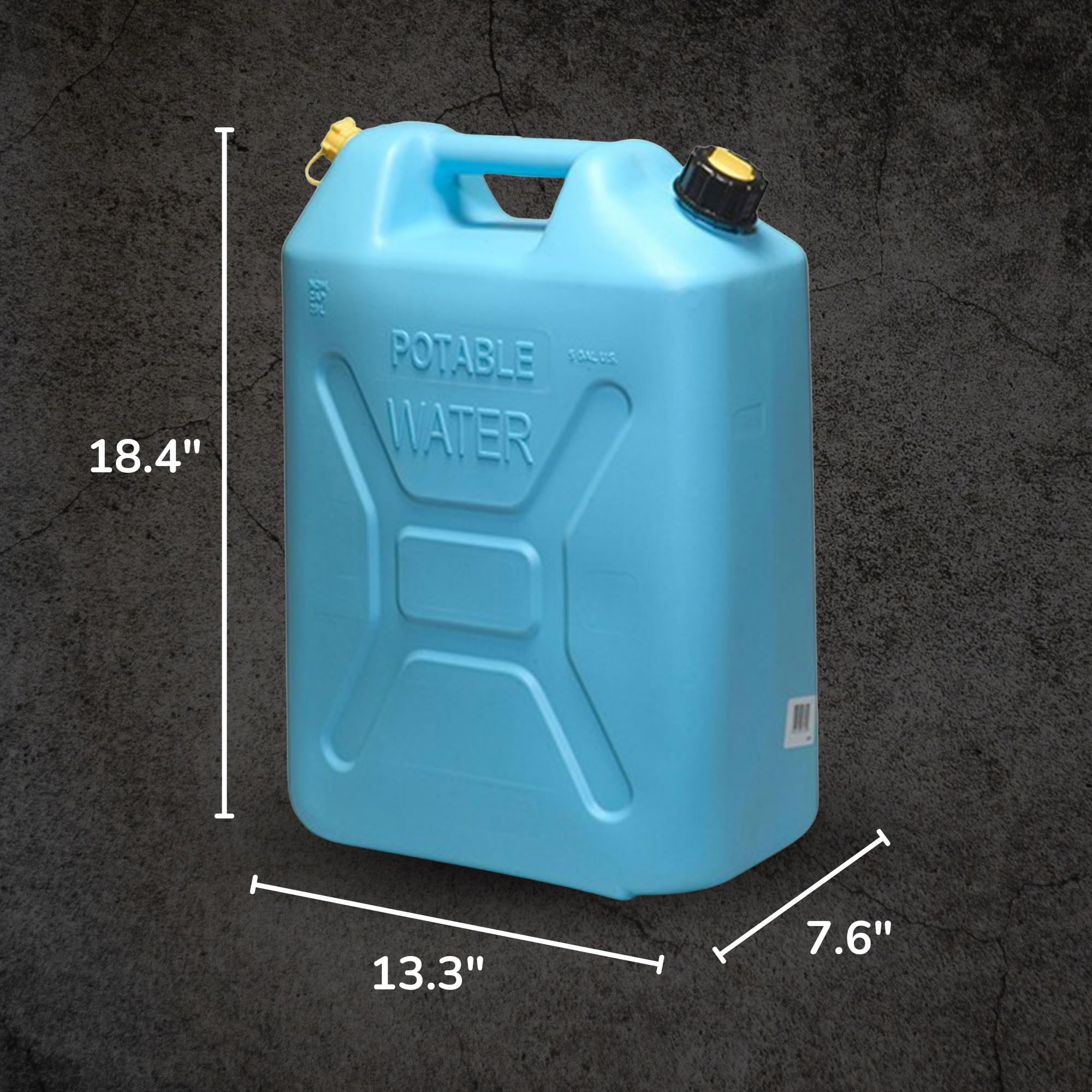 Scepter Water Can with Spout Easy-Pour for Camping/Emergency/Off-Road, 5 Gallon, Blue