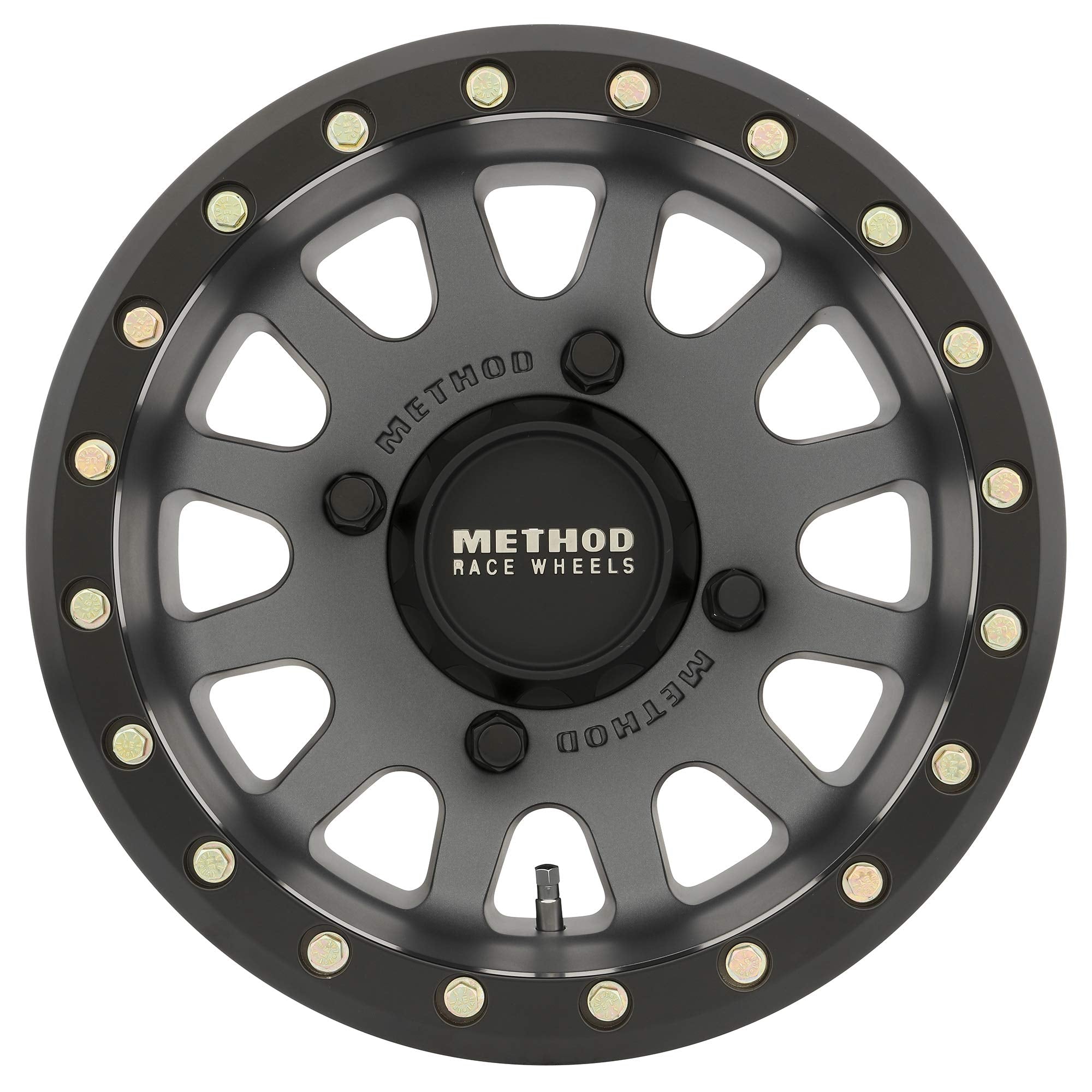 Method Race Wheels 401 Titanium UTV Beadlock With Matte Black Ring 14x7" 4x156", 13mm offset 4.3" Backspace, MR40147046843B