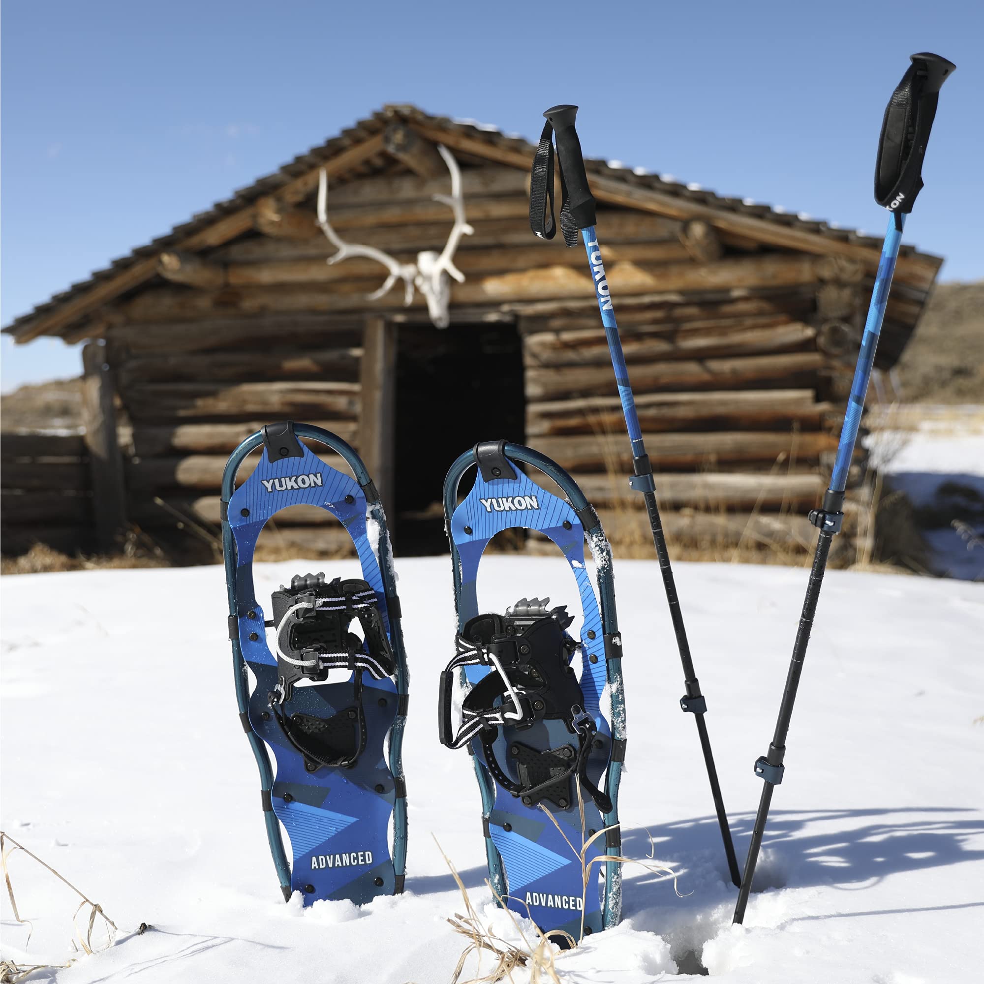 Yukon Charlie's Snowshoe Kit Advanced, 9-inch x 30-inch, Includes Snowshoes, Trekking Poles, and Travel Bag