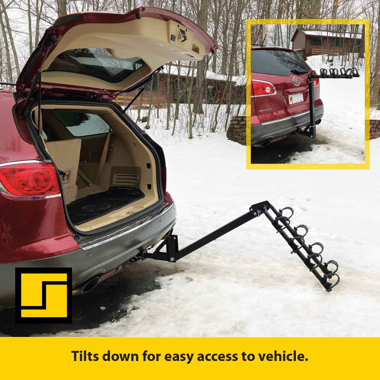 BC-108 Stromberg Carlson Bike Rack for Cars, Trucks and SUV's - 4-Bike Post Mount Carrier for Motorhomes, Travel Trailers and Fifth Wheels - Bike Rack Receiver for 1-1/4" 2" - 120 LB Weight Capacity