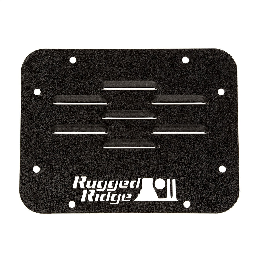 Rugged Ridge Delete Plate Tire Carrier | Black, Vented | 11586.10 | Fits 2007-2018 Jeep Wrangler JK