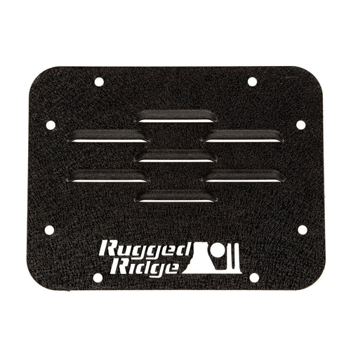 Rugged Ridge Delete Plate Tire Carrier | Black, Vented | 11586.10 | Fits 2007-2018 Jeep Wrangler JK