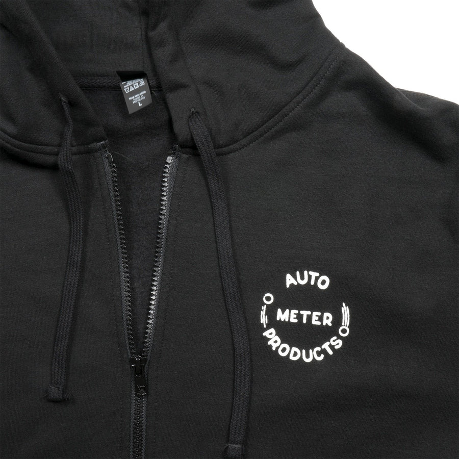 Zip Hoodie AutoMeter, Adult XXLarge, Black, 'Vintage'