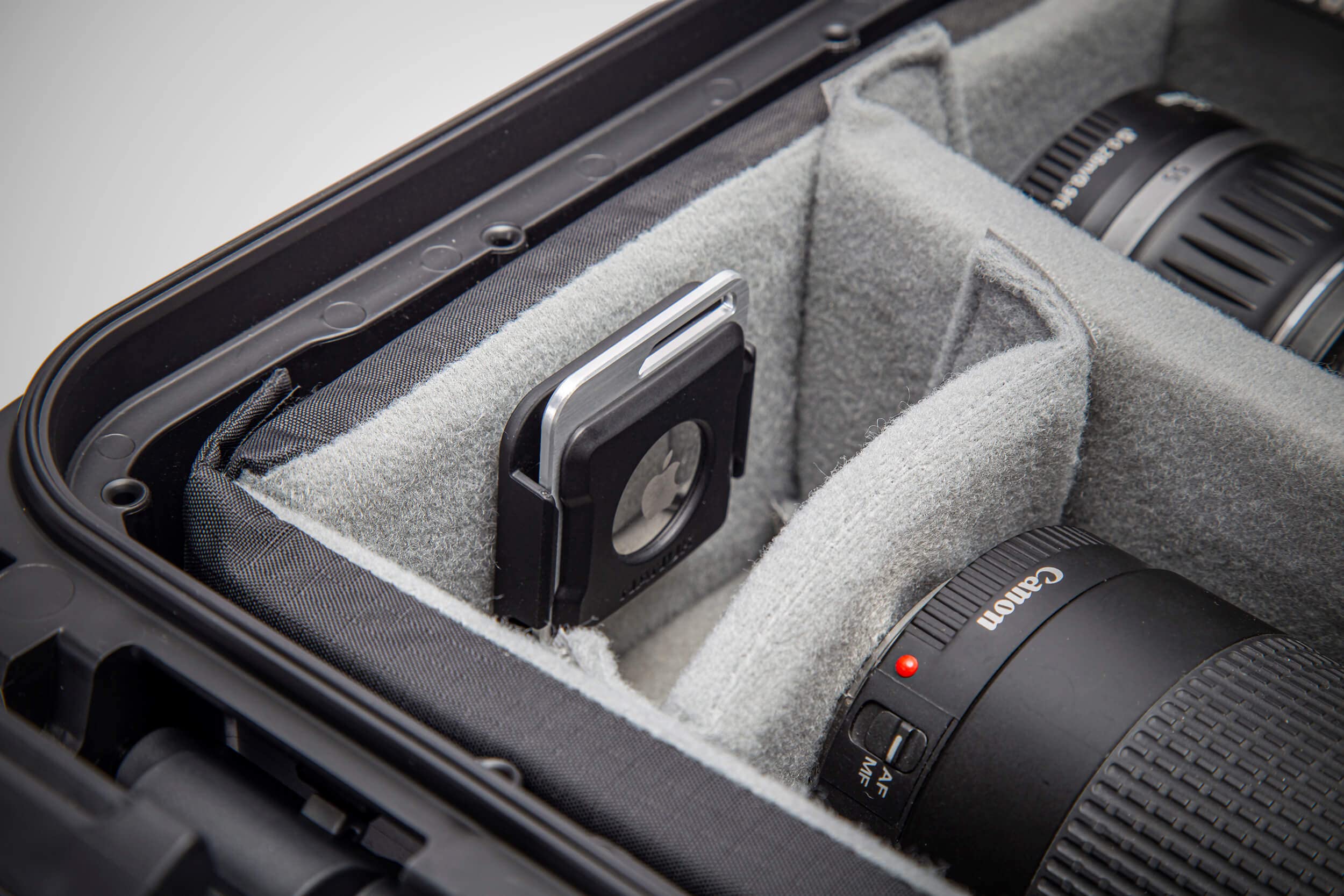 Airtag Holder Durable and Secure Nanuk, Attachable to Protective Cases, Backpacks, Luggage, Drones, Cameras, Keys, Electronics, Bikes, and Athletic Equipment (4 Mounting Options, Airtag Not Included)