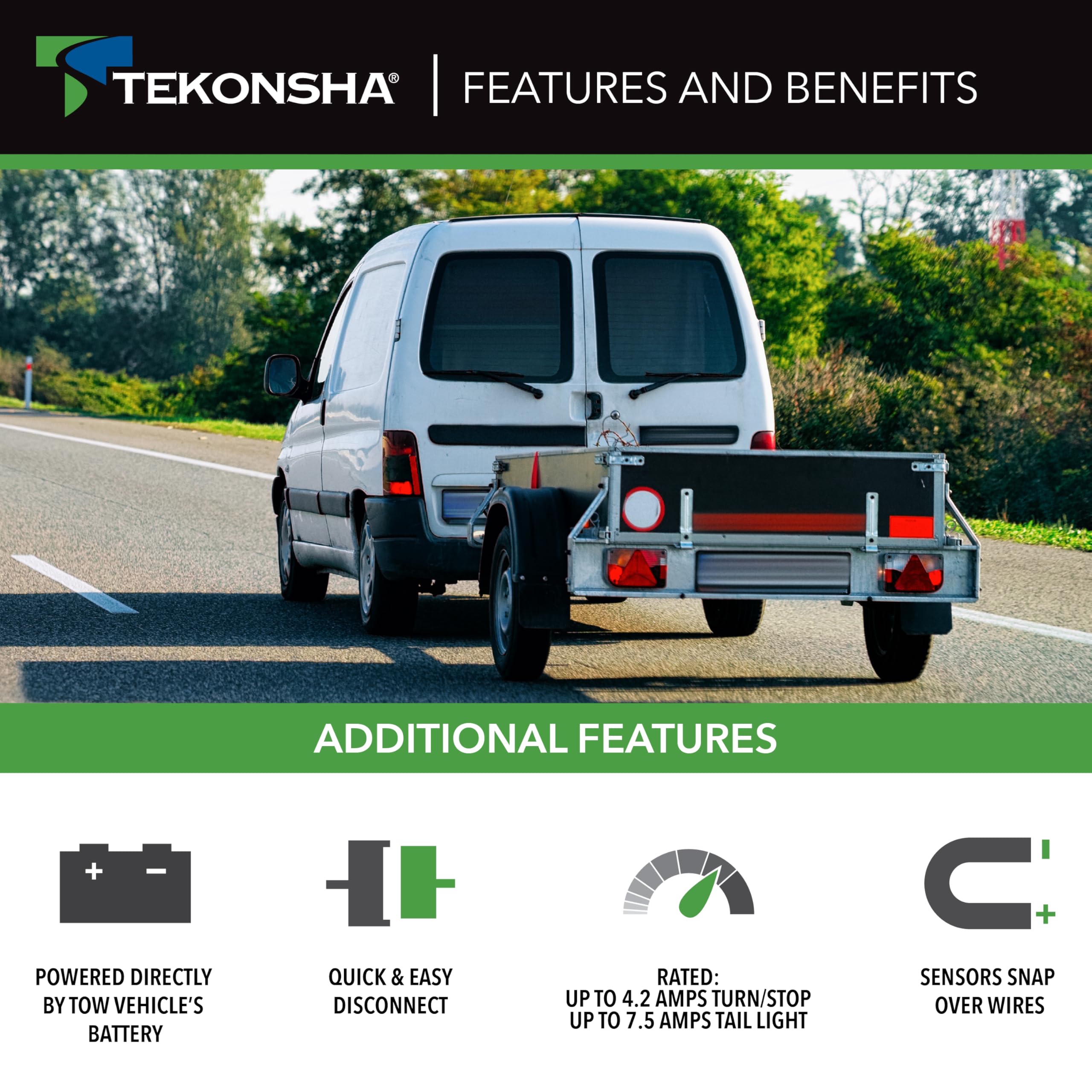 Tekonsha ZCI 119251 Zero Contact Interface Universal ModuLite & Installation Kit, Universal Wiring Harness, Circuit Protected, Works with 2 or 3 Wire Systems, 12-Volt Vehicle Systems Only