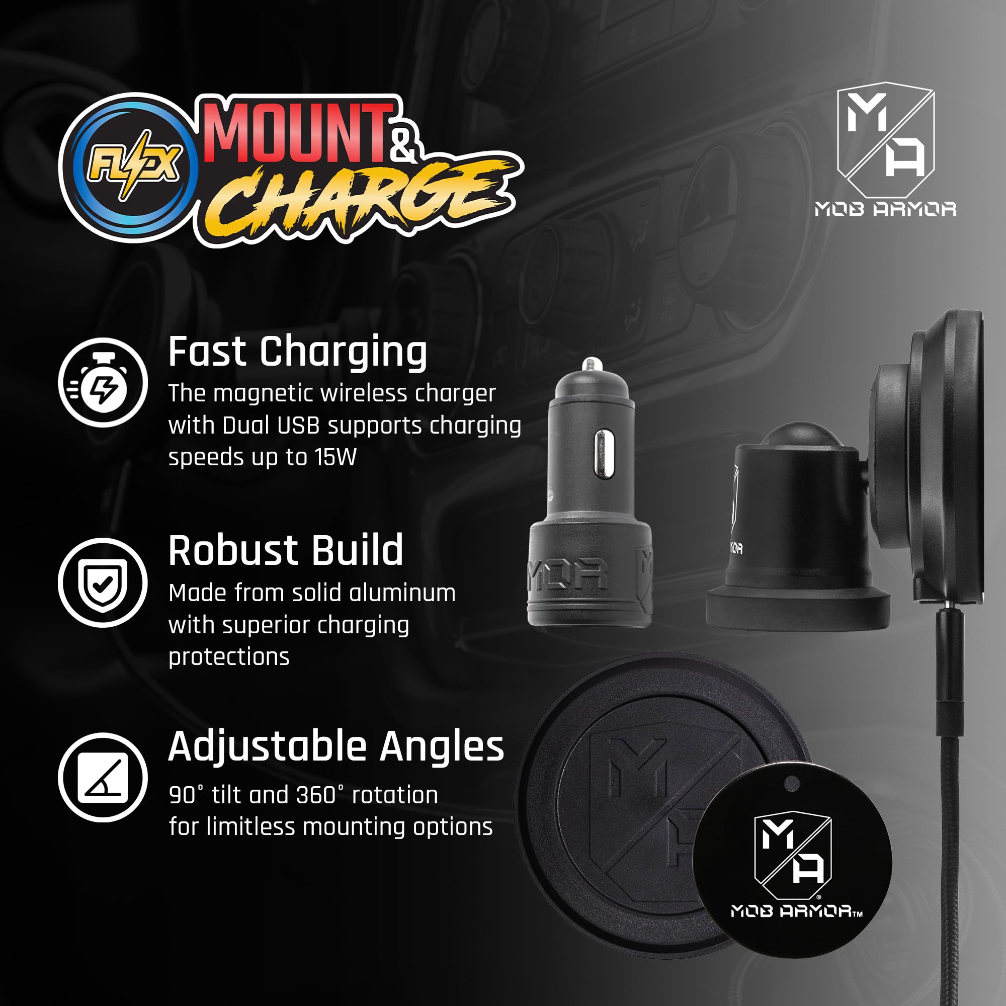 FLEX Mount and Charge Mob Armor Magnetic Wireless Charging Kit