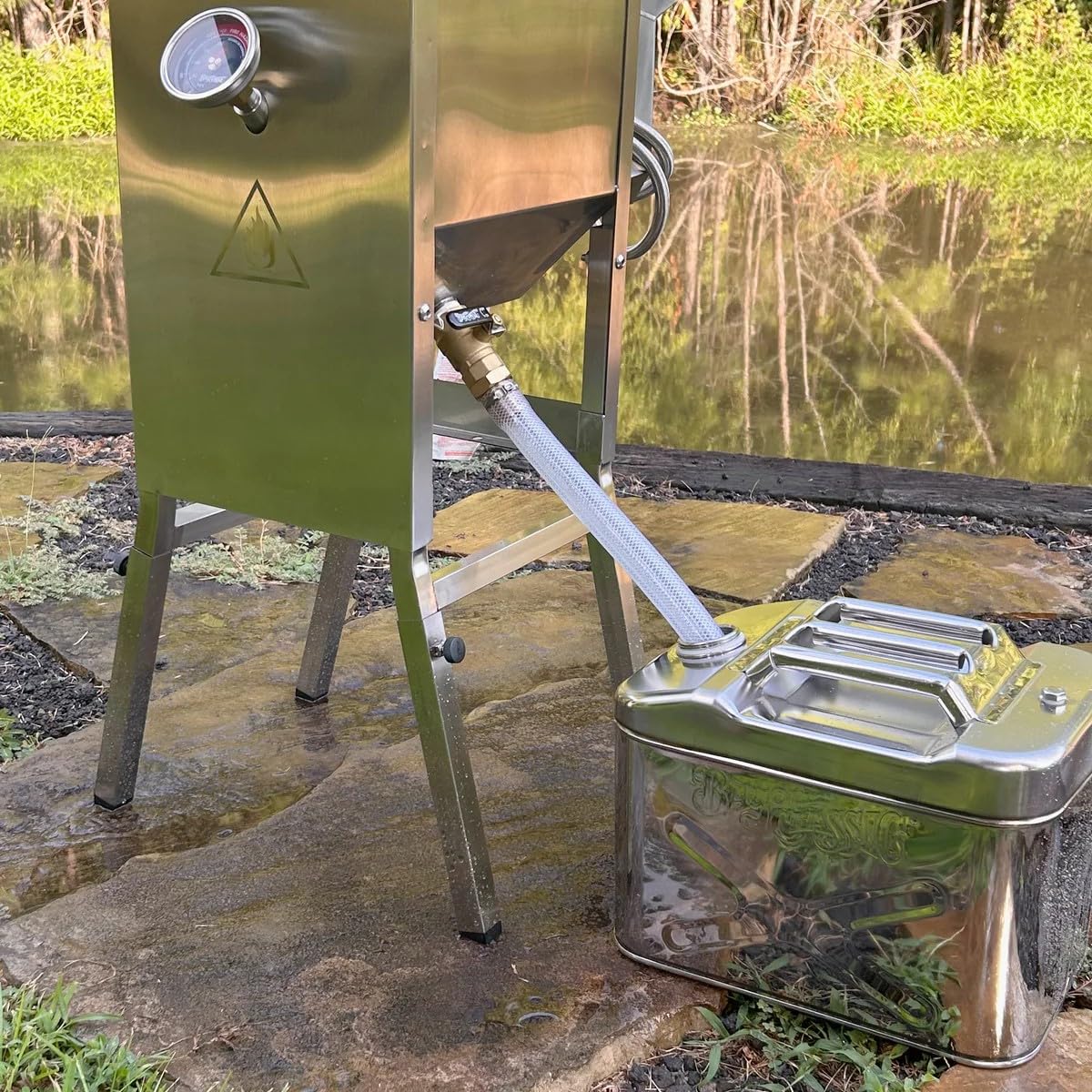 700-620 Bayou Classic® 20-qt Stainless Cooking Oil Storage Can