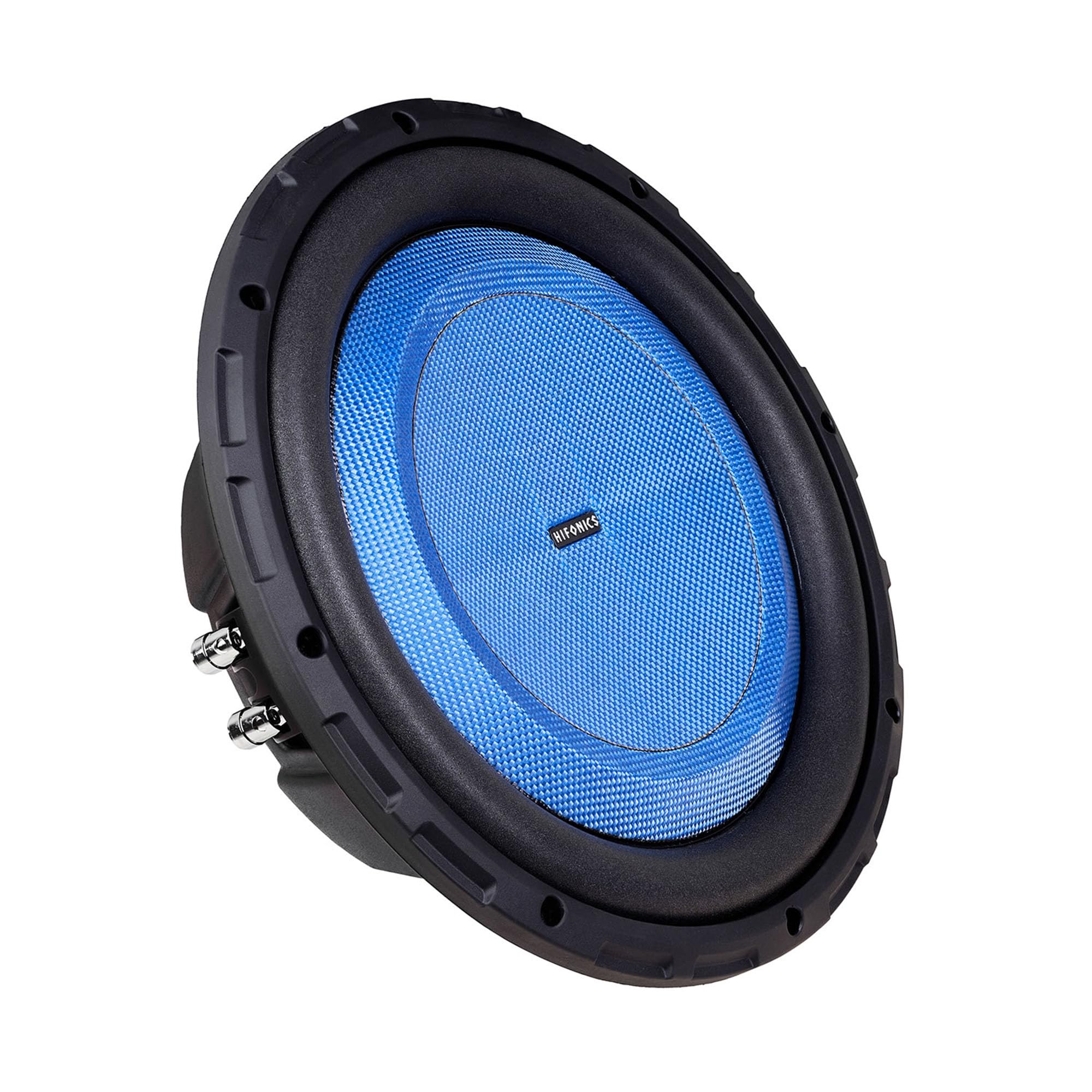 Hifonics 12 Inch Elite Shallow Mount Car Subwoofer, Dual 4 Ohm Voice Coil Speaker 600 Watt Peak Power Mobile Amplifier, Black/Blue